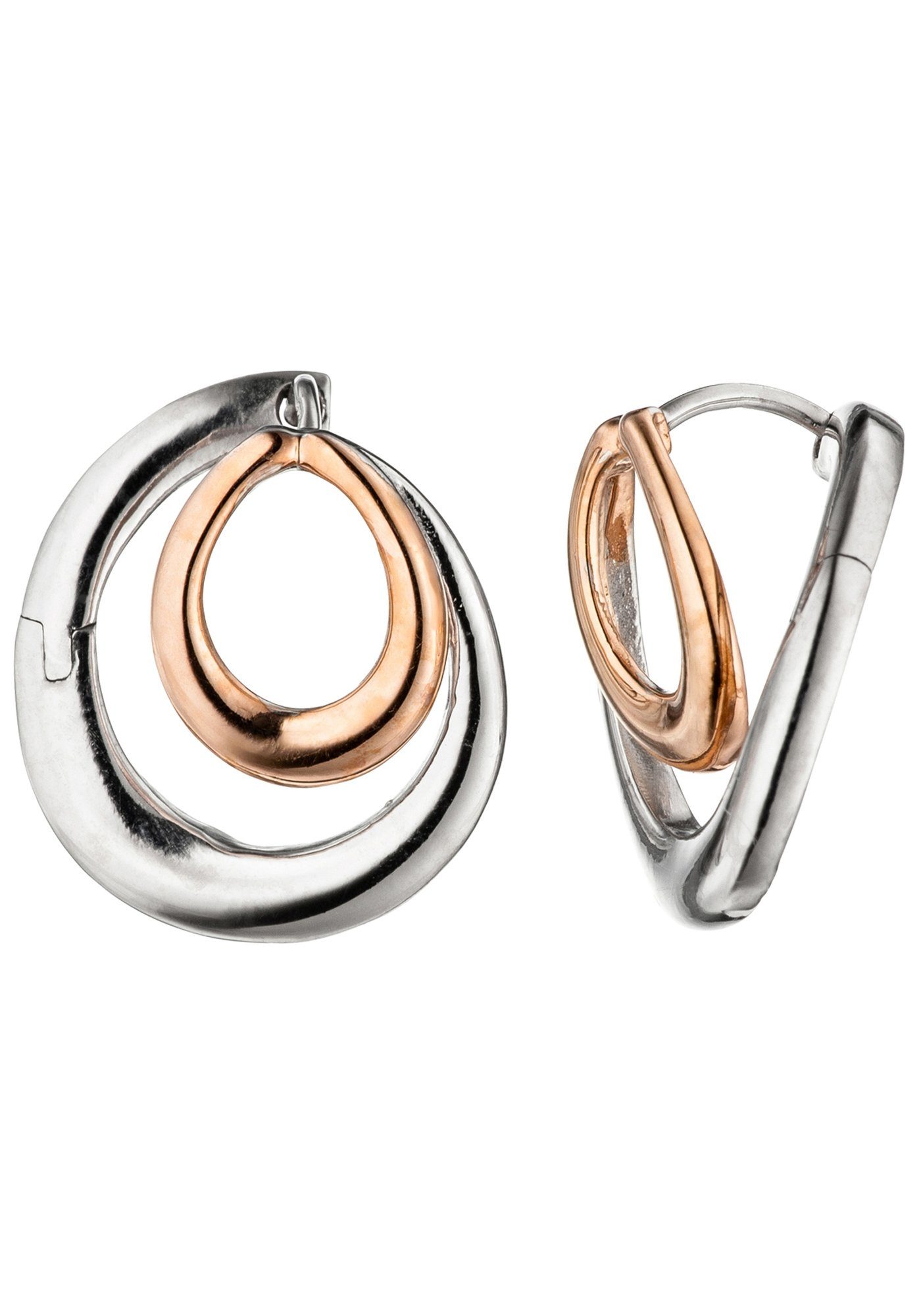 JOBO Paar Creolen, 925 Silber bicolor vergoldet günstig online kaufen