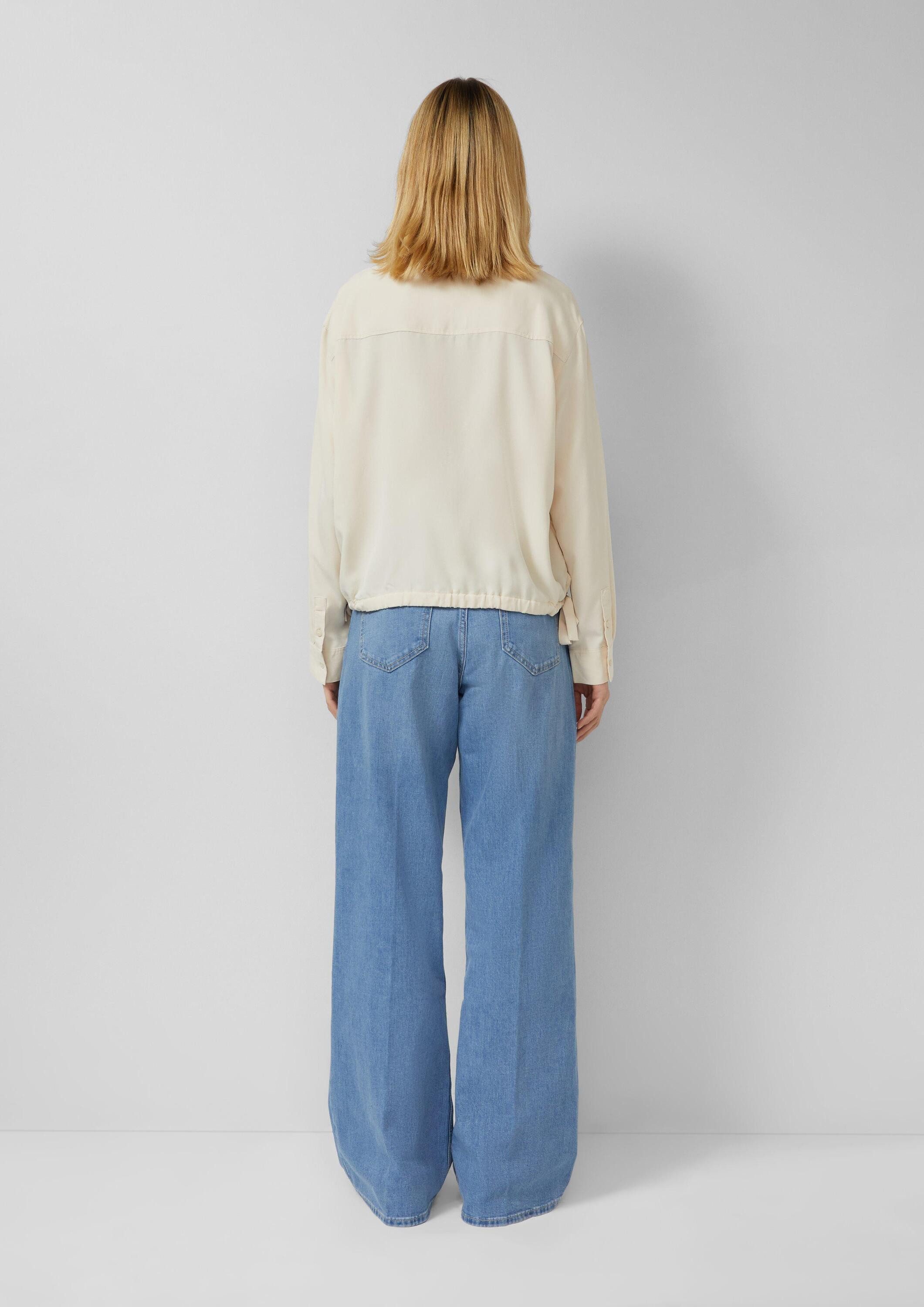 s.Oliver Langarmbluse Bluse Fließende Bluse mit Schleifen-Detail