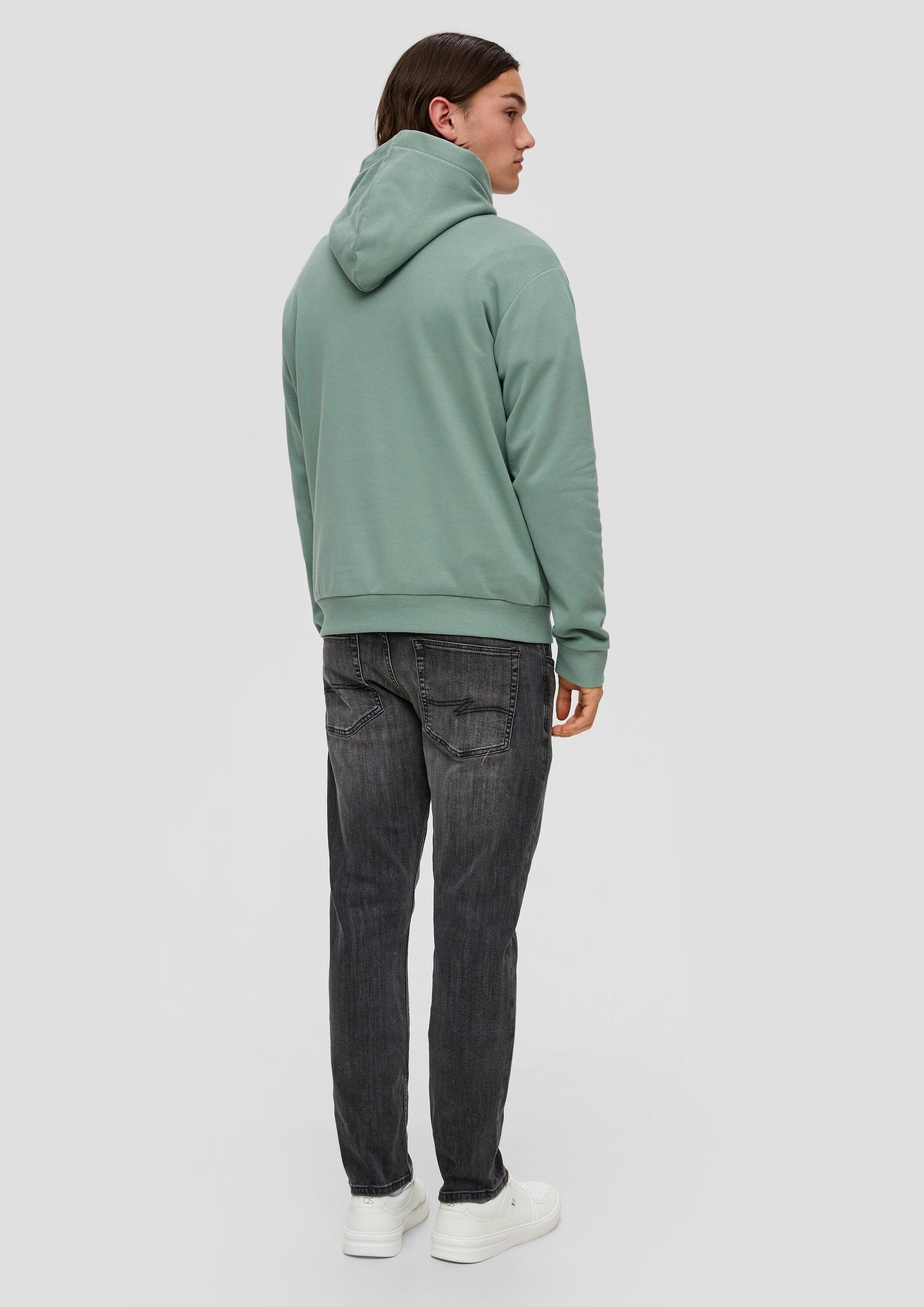 QS Sweatshirt Sweatshirt Kapuzen-Sweatshirt mit Logostickerei