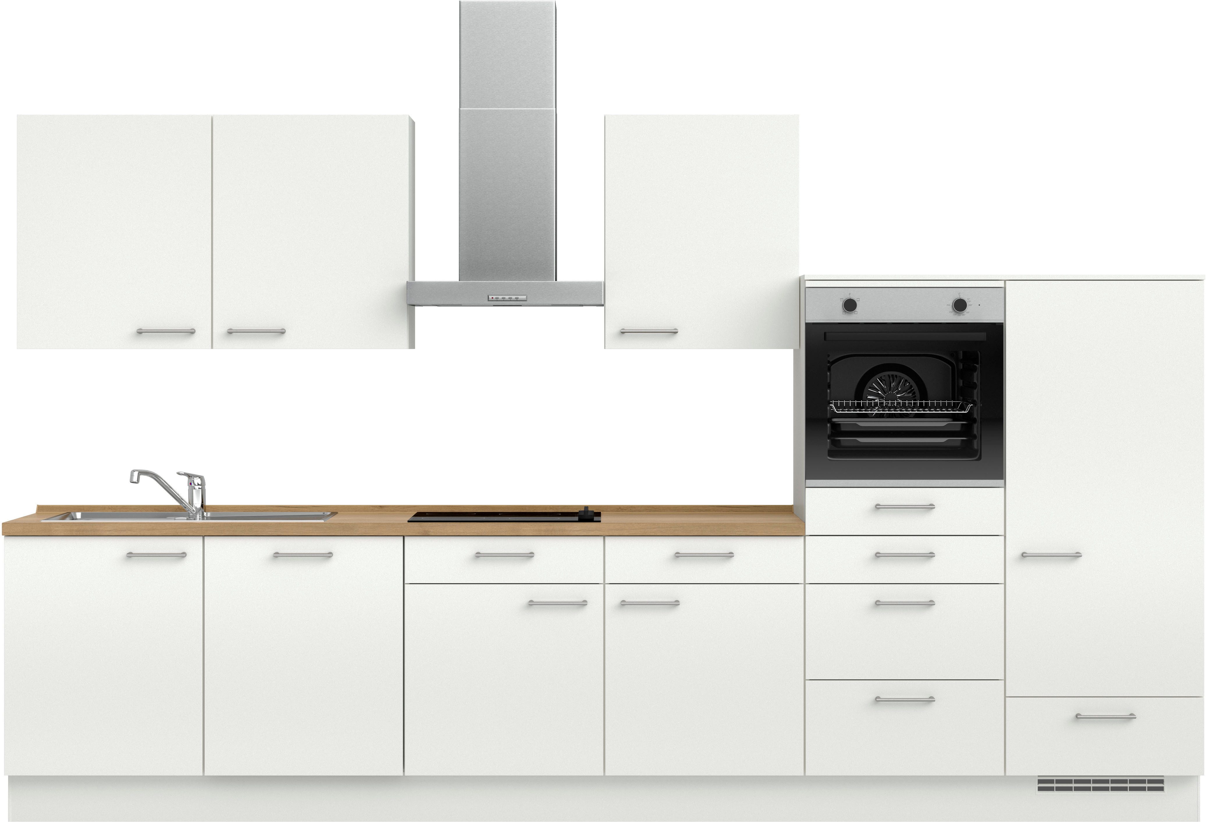nobilia® Кухниzeile "Laser I", Ausrichtung wählbar, Breite 360 cm, vormontiert, wahlw. mit unterschiedlichen E-Geräten-Sets
