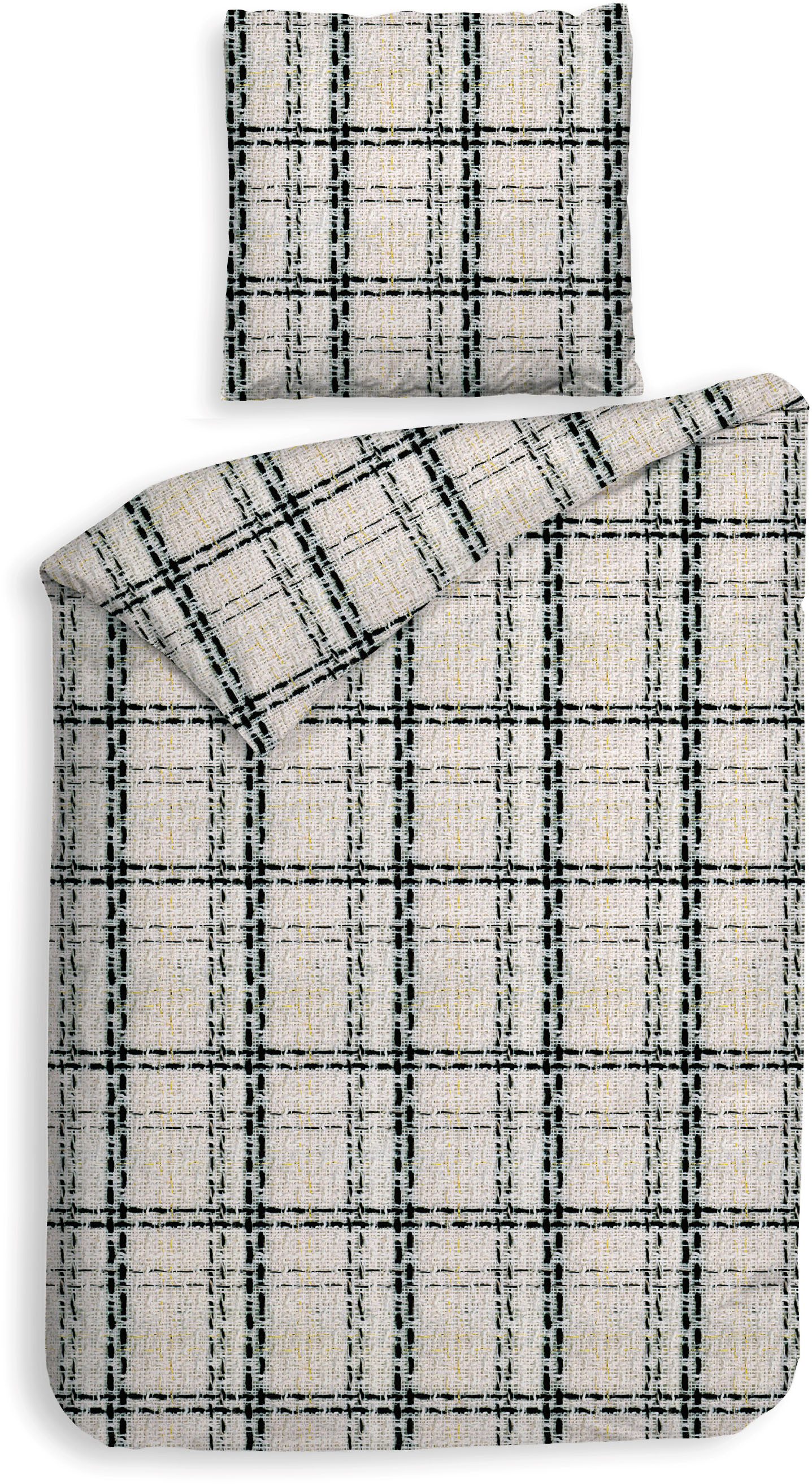 Heckett and Lane Bettwäsche Ennio, Flanell, 2 teilig, Karo Muster, hochwertiges Flanell, Bettwäsche ab 135x200 cm