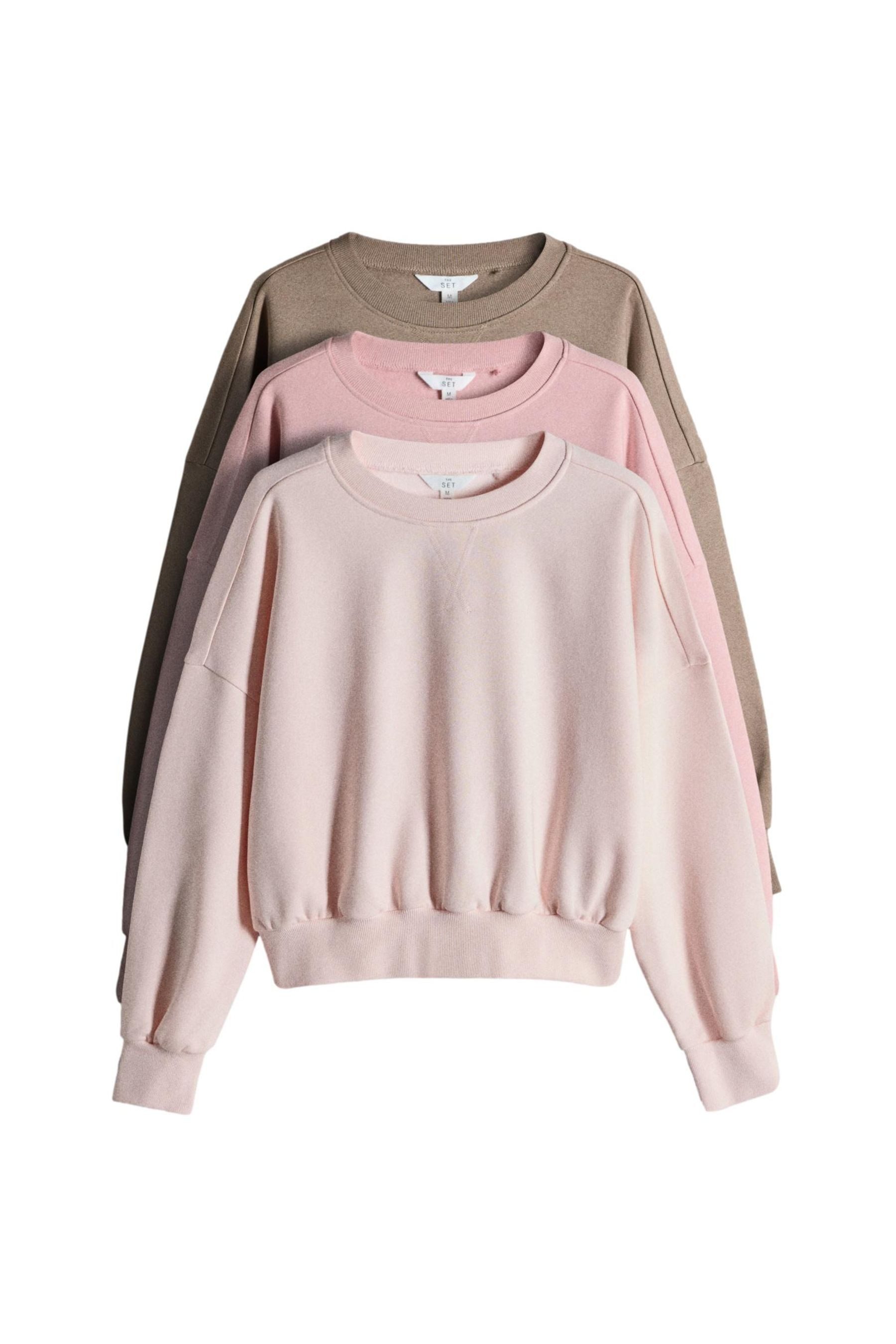 Sweater The Set Rundhals-Sweatshirts, 3er-Pack
