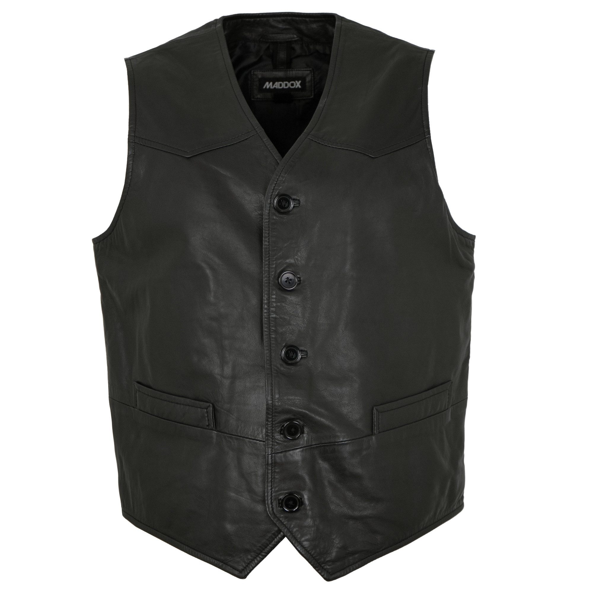 Maddox Lederweste Emilio MADDOX - Herren Lederweste Lammnappa schwarz günstig online kaufen