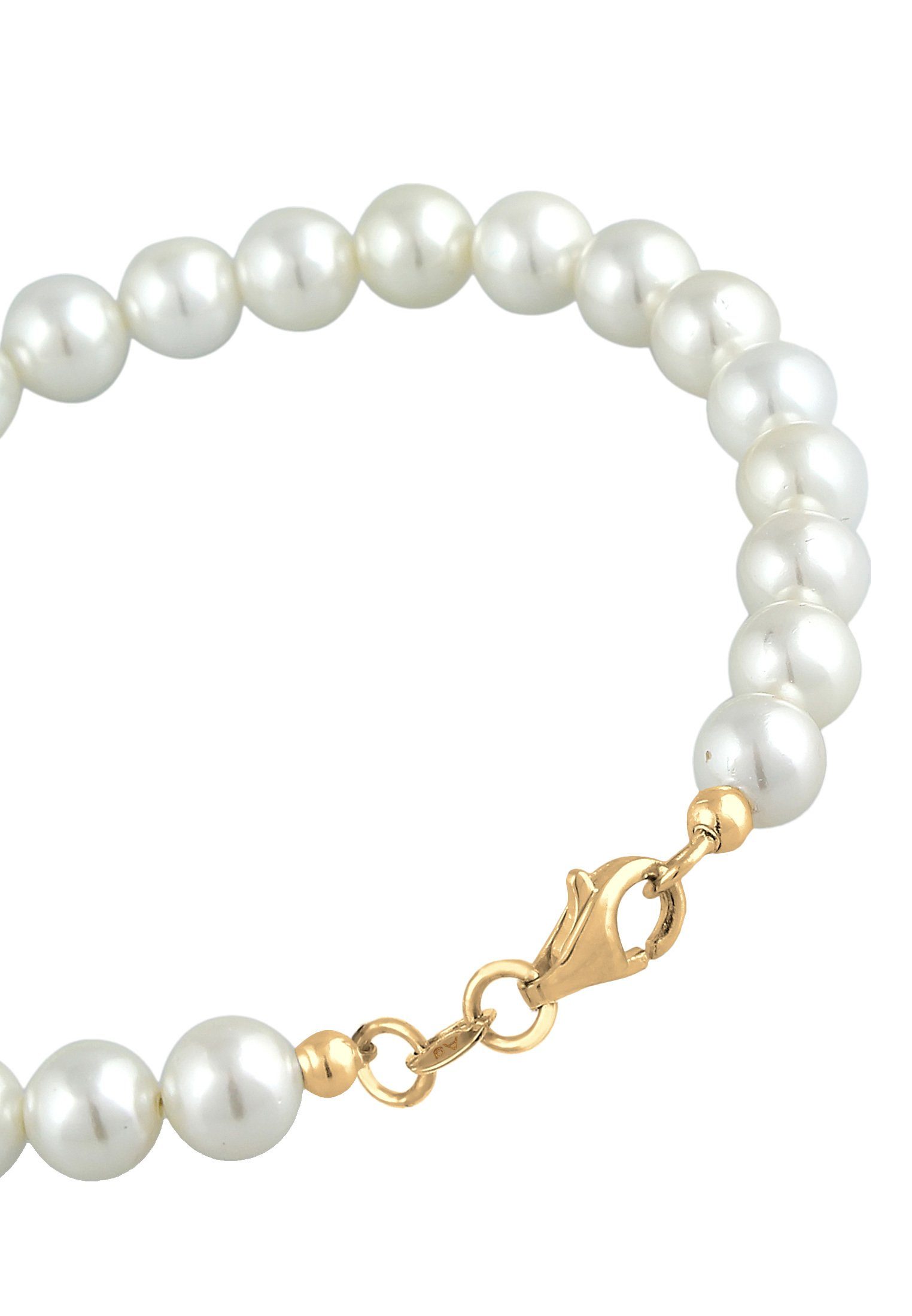 Elli Perlenarmband Zeitlos aus Muschelkernperlen 925 Silber
