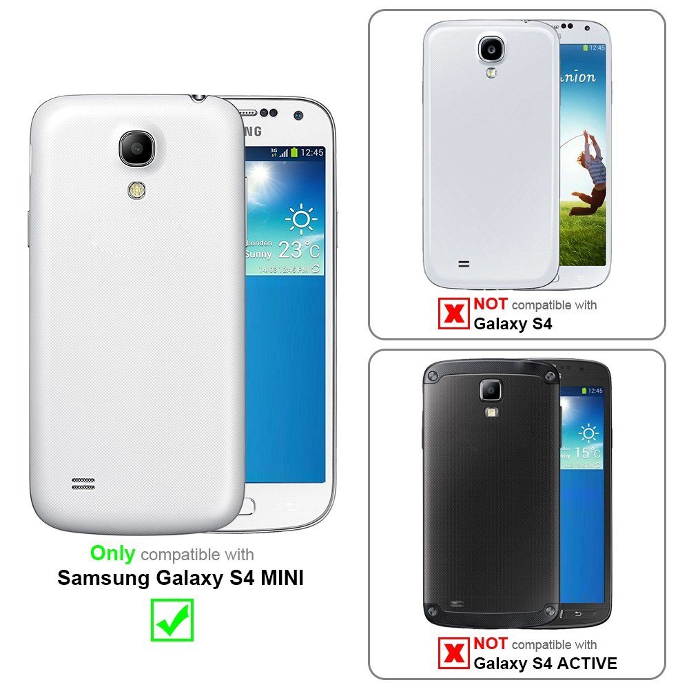 Cadorabo Handyhülle für Samsung Galaxy S4 MINI Hülle Samsung Galaxy S4 MINI, Hülle Schutzhülle mit Standfunktion, Magnetverschluss und Kartenfach
