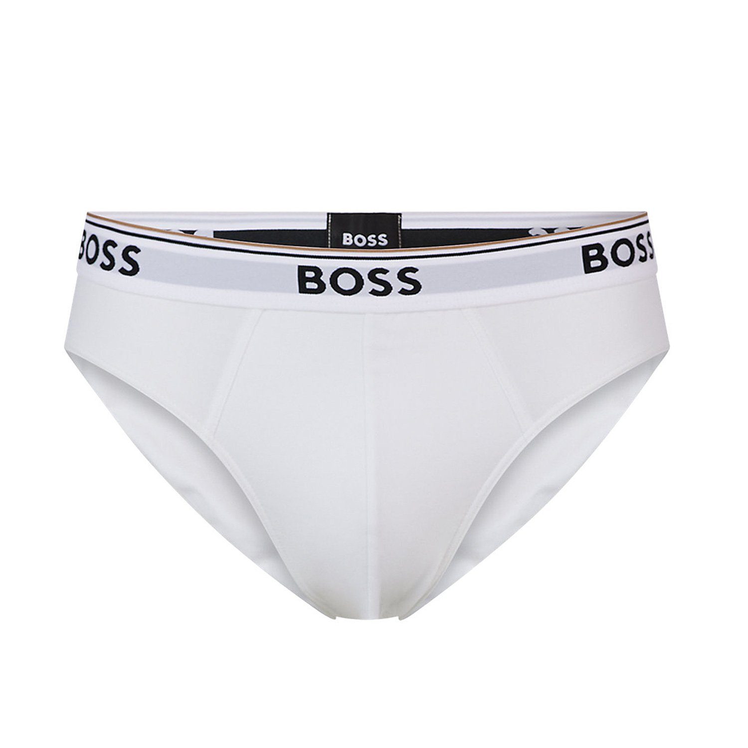 BOSS Slip Herren Sportslip Cotton Stretch (Dreierpack, 3-St., 3er-Pack) Minislip Brief Unterhose mit Logo-Bund, knapp geschnitten, im Dreierpack (Neues Modell)