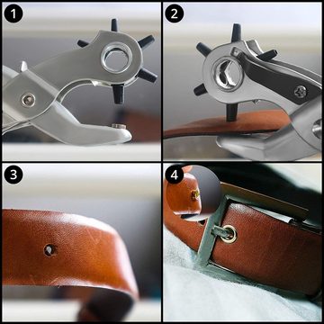 Kurtzy Papierscheren Lederlochzange & Ösen - Verschiedene Größen, (1-tlg), Leather Hole Punch & Eyelets - Multiple Sizes