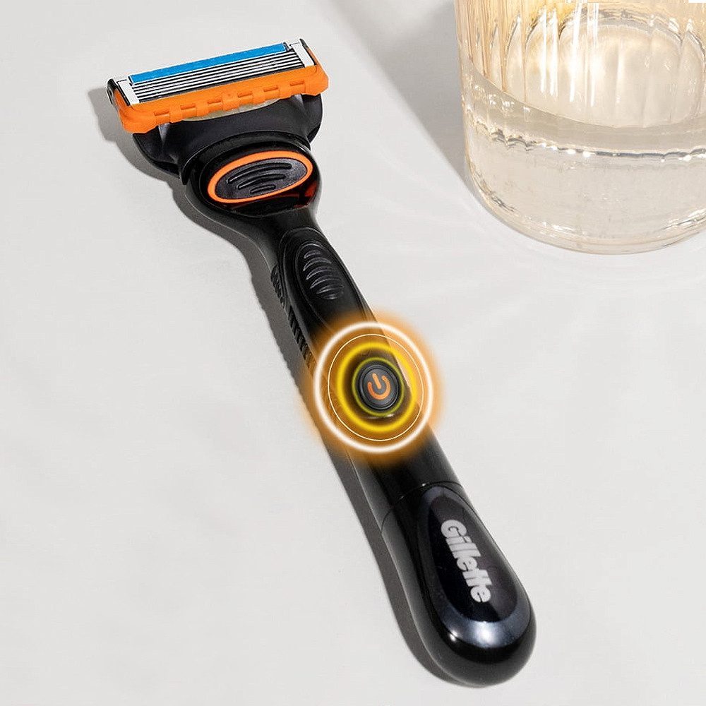 Gillette Nassrasierer FUSION 5 Power Rasierer, Packung, Black Edition