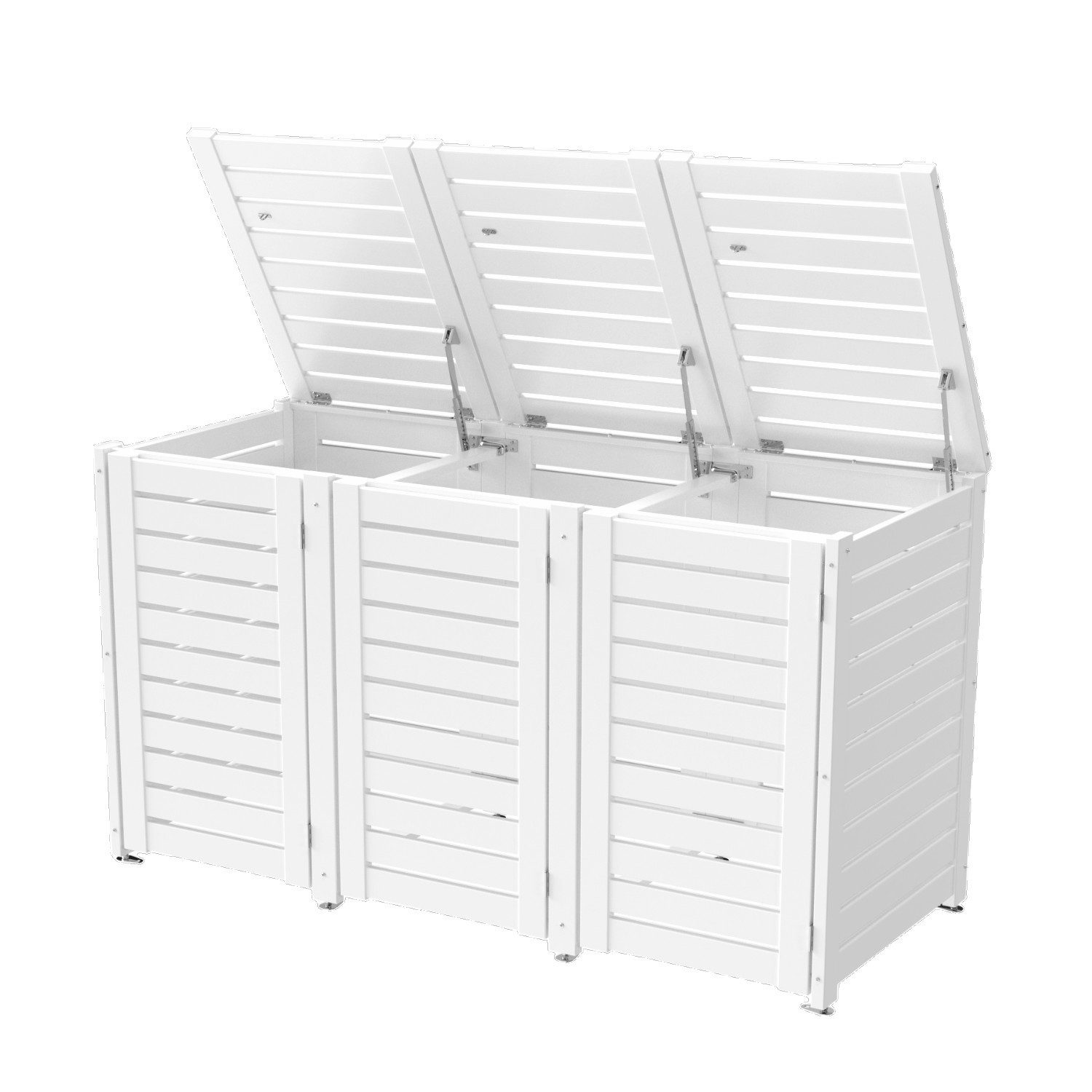 FairGarden Mülltonnenbox moderne Mülltonnenverkleidung, aus Fenster-Kunststoff (PVC) (Komplett-Set in Weiß, Anthrazit und Holzoptik, 3 Boxen bis 1x 240l Tonne), NIE mehr streichen, pflegeleicht, Made in Germany, 10 Jahre Garantie