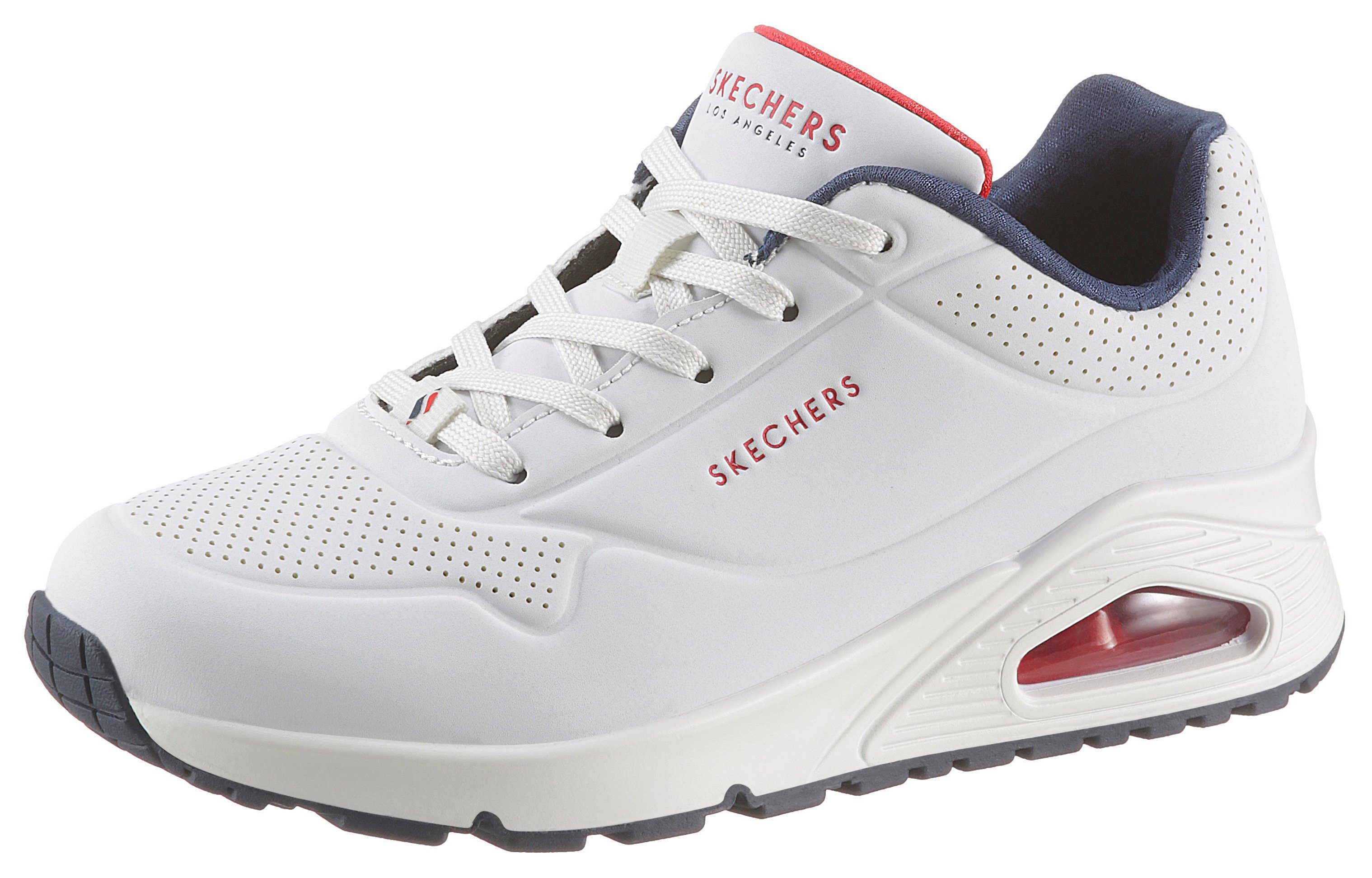 Skechers Uno - Stand on Air Wedgesneaker mit feiner Perforation, Freizeitschuh, Halbschuh, Schnürschuh