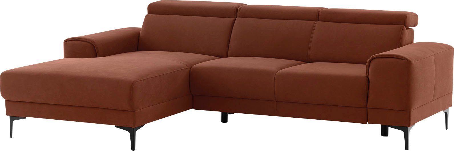 Ecksofa im Ophelia, Sitztiefenverstellung, frei Raum stellbar sofa wahlweise 3 Kopfstützen, fashion - exxpo