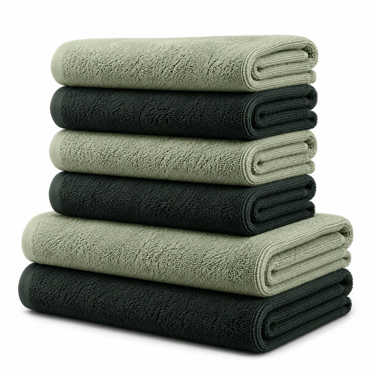 BRB HOME Handtuch Set, (Handtuch-Set, 6-St), 100% Baumwolle, Premium Handtuch Set