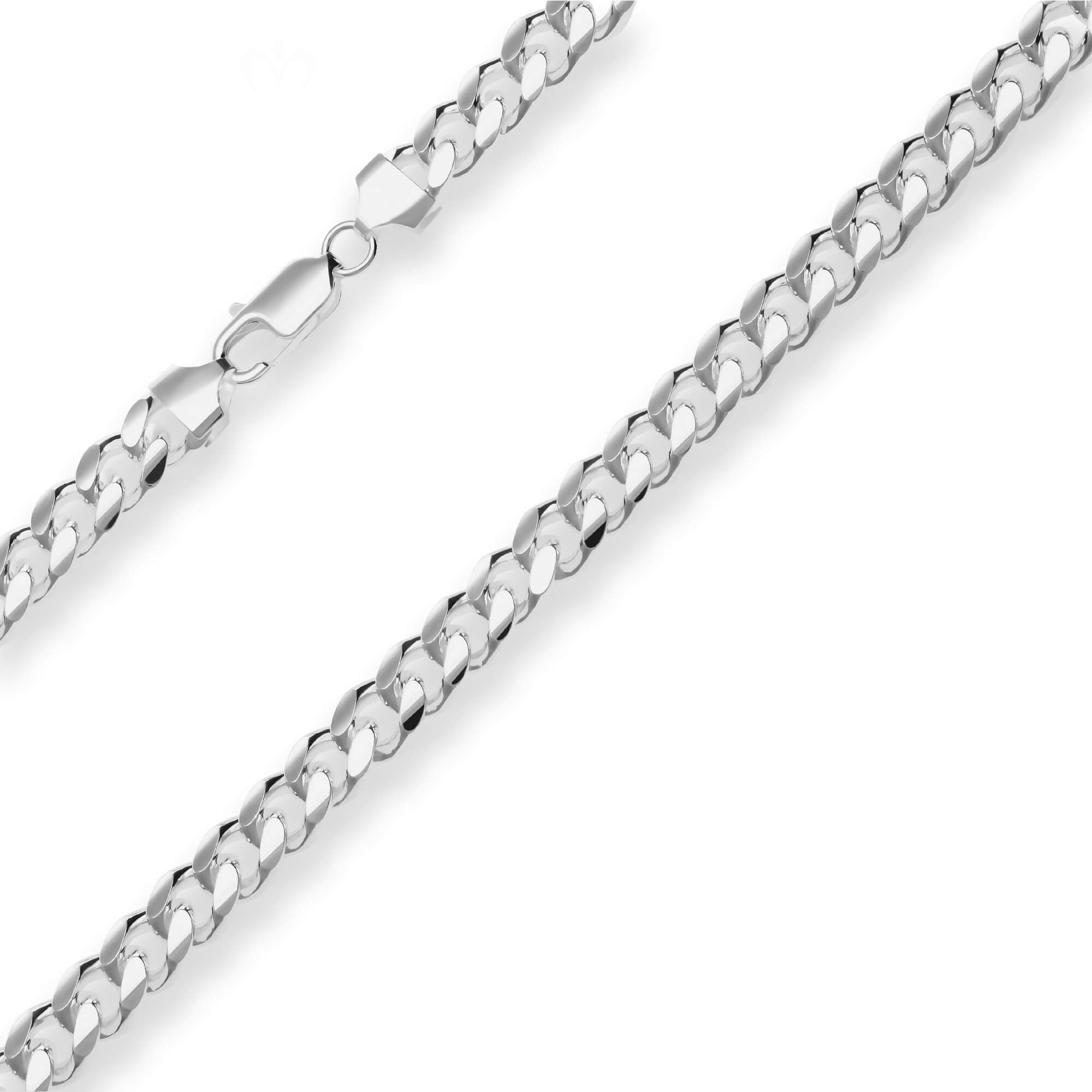 Schmuck Krone Panzerkette 8,2mm Panzerkette oval aus 925 Silber 60cm, Silber 925