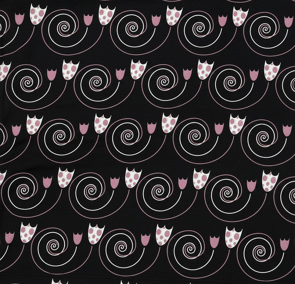 larissastoffe Stoff Jersey Stoff Baumwolle Meterware Baumwolljersey „Floral Swirl“, Meterware, 50 cm x 150 cm