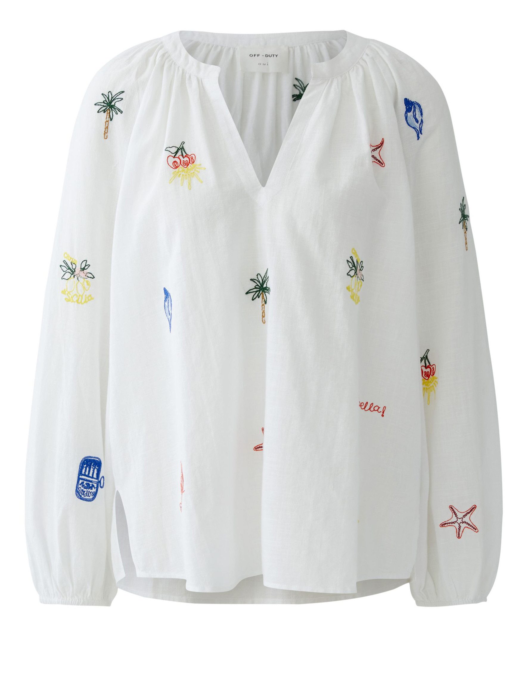Oui Tunika Oui Bestickte Tunika - white red (1-tlg)