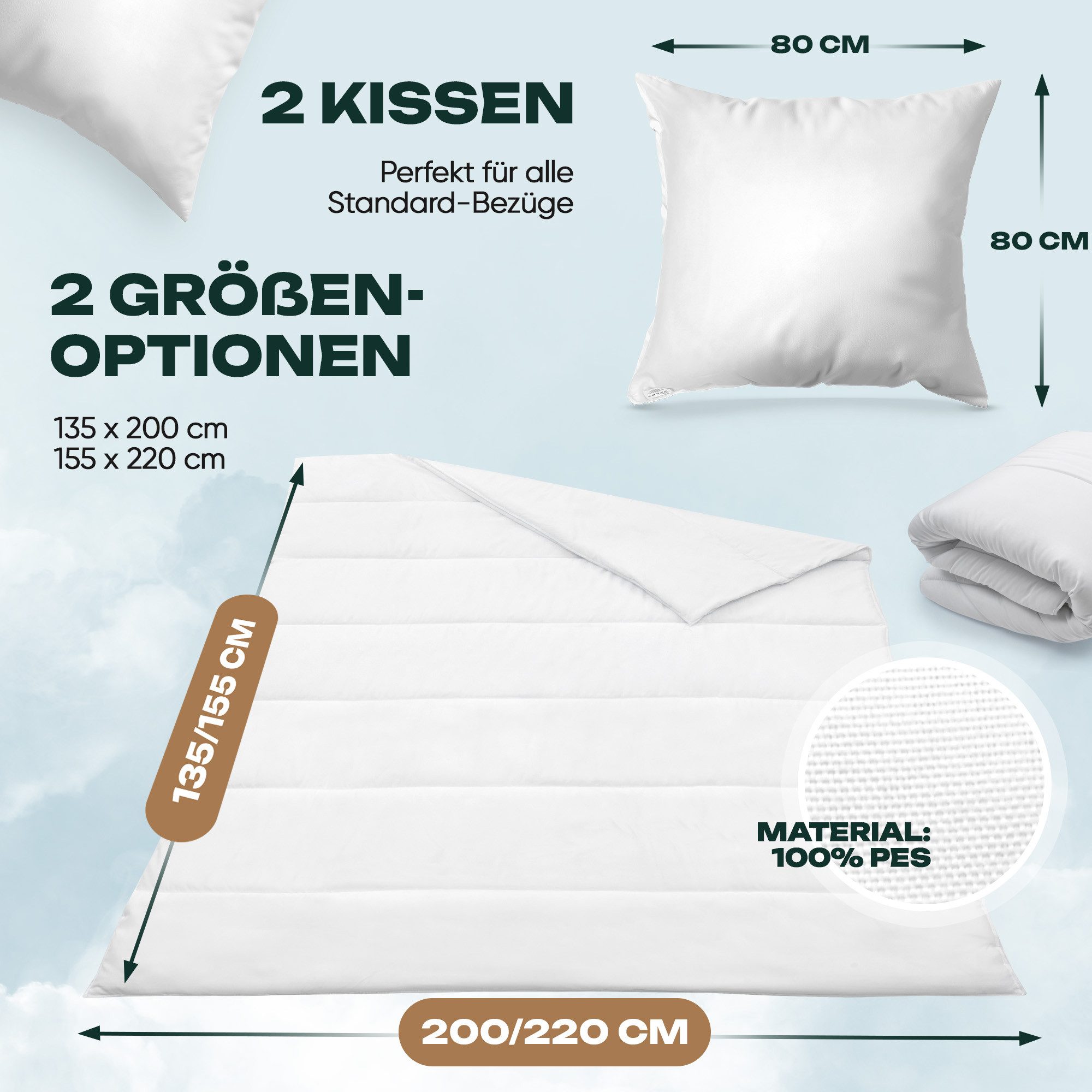 Waidmeister Bettdecke + Kopfkissen Bettdeckenset 2x Bettdecke und 2x Kopfki günstig online kaufen