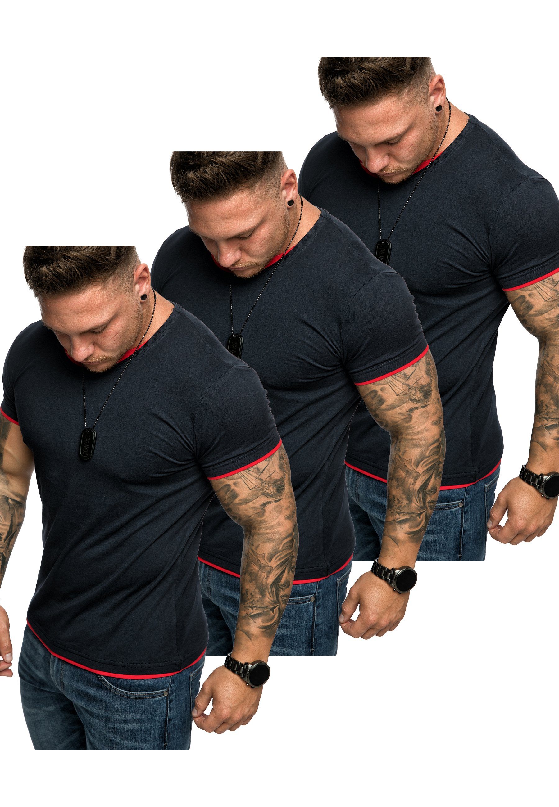 Amaci&Sons T-Shirt 3. LAKEWOOD 3er-Pack T-Shirts (3er-Pack) Herren Basic Ov günstig online kaufen