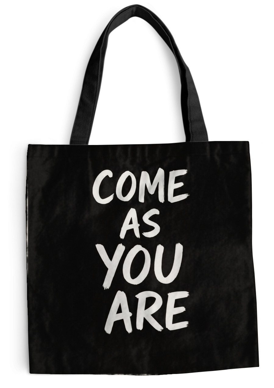 MuchoWow Shopper Zitat - Schwarz - Einfach, Handtasche, Damen und Herren, Schultertasche, Umhängetasche, Tote Bag