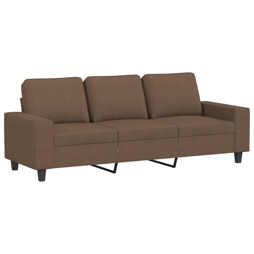 vidaXL Sofa 3-Sitzer-Sofa mit Hocker Braun günstig online kaufen