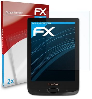 atFoliX Schutzfolie Displayschutz für PocketBook Basic Lux 2, (2 Folien), Ultraklar und hartbeschichtet