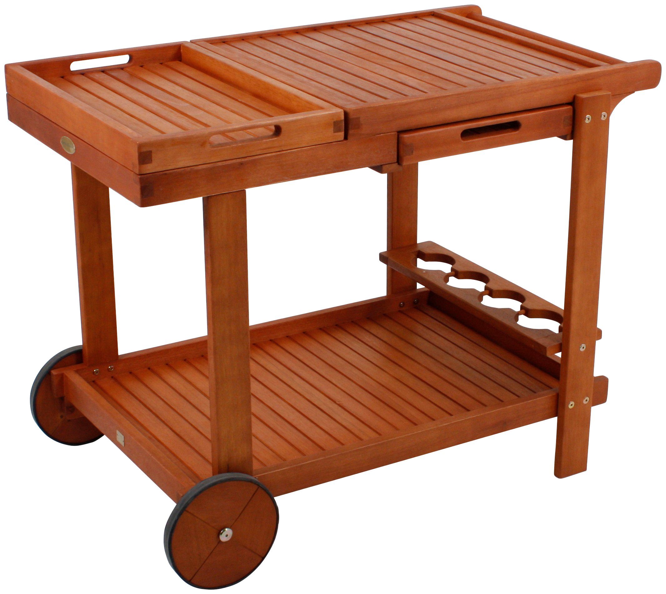 Garden Pleasure Servierwagen HAYWARD, Eukalyptusholz, 100x60 cm, rollbar