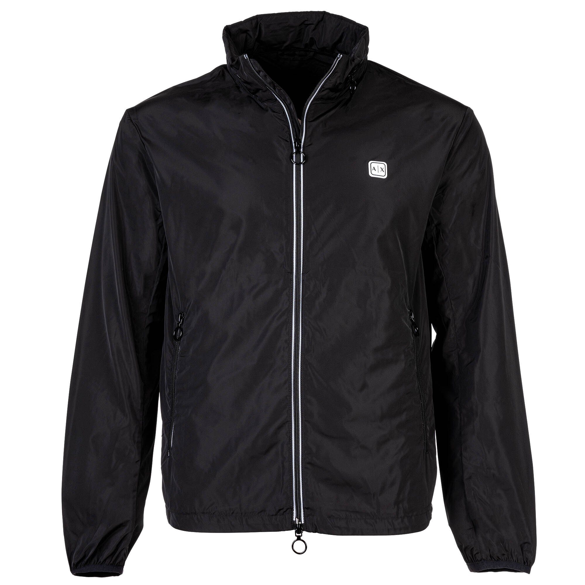 Herren Outdoorjacke Jacke, Windjacke Reißverschluss - Leichte Schwarz ARMANI EXCHANGE