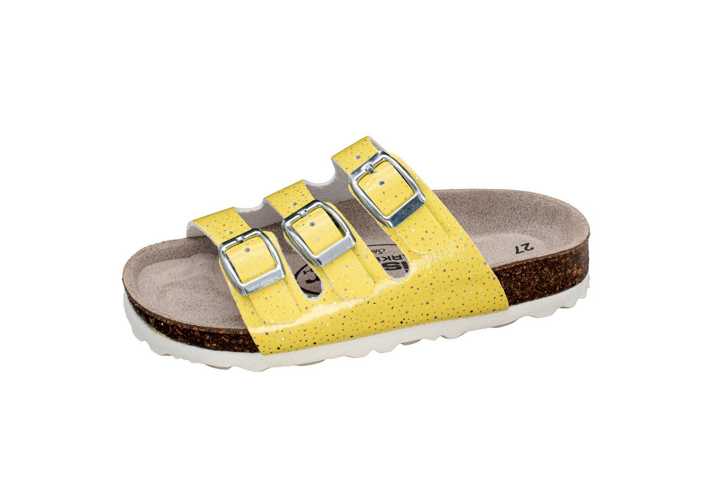 Fischer-Markenschuh Hawaii Pantolette aus Vegano, mit Fleecefutter, ergonomisch geformtes Lederfußbett