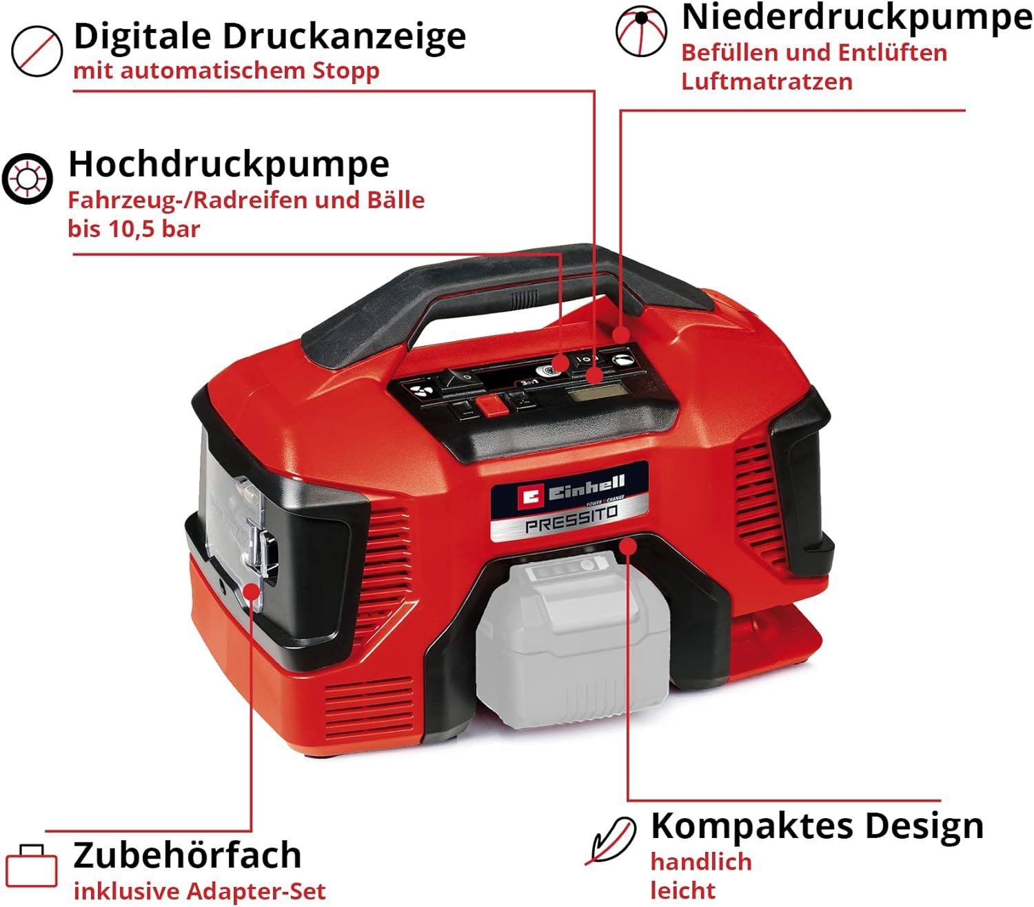 Einhell Akku-Handkompressor Einhell PRESSITO 18/21 X-Change günstig online kaufen