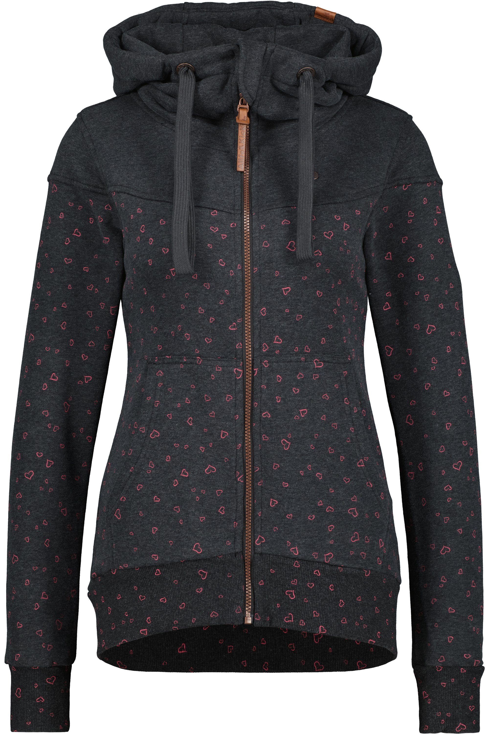 Alife & Kickin B Kapuzensweatjacke, Sweatjacke Damen melange Sweatjacket Kapuzensweatjacke PalinaAK moonless