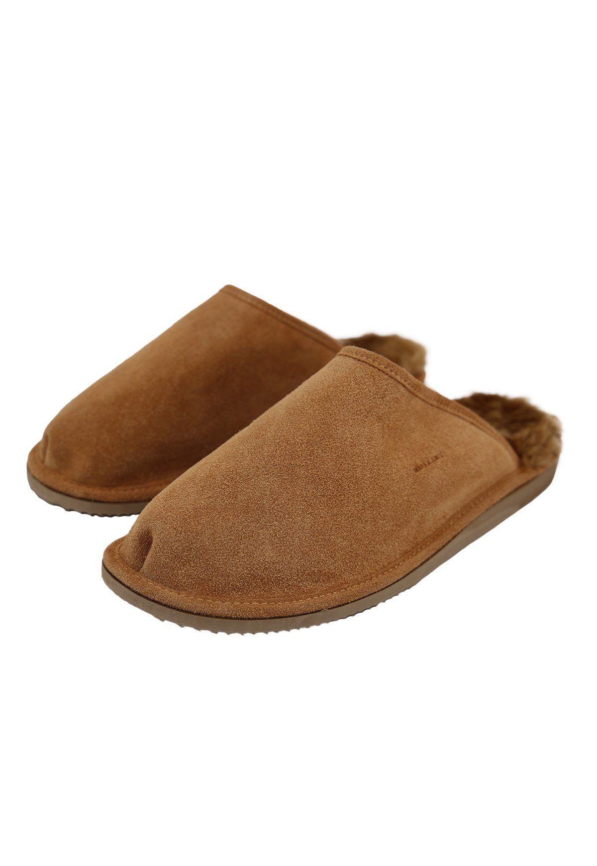 Hollert Hausschuh Herren Lammfell Hausschuhe Anton Cognac Merino Schaffell Echtleder