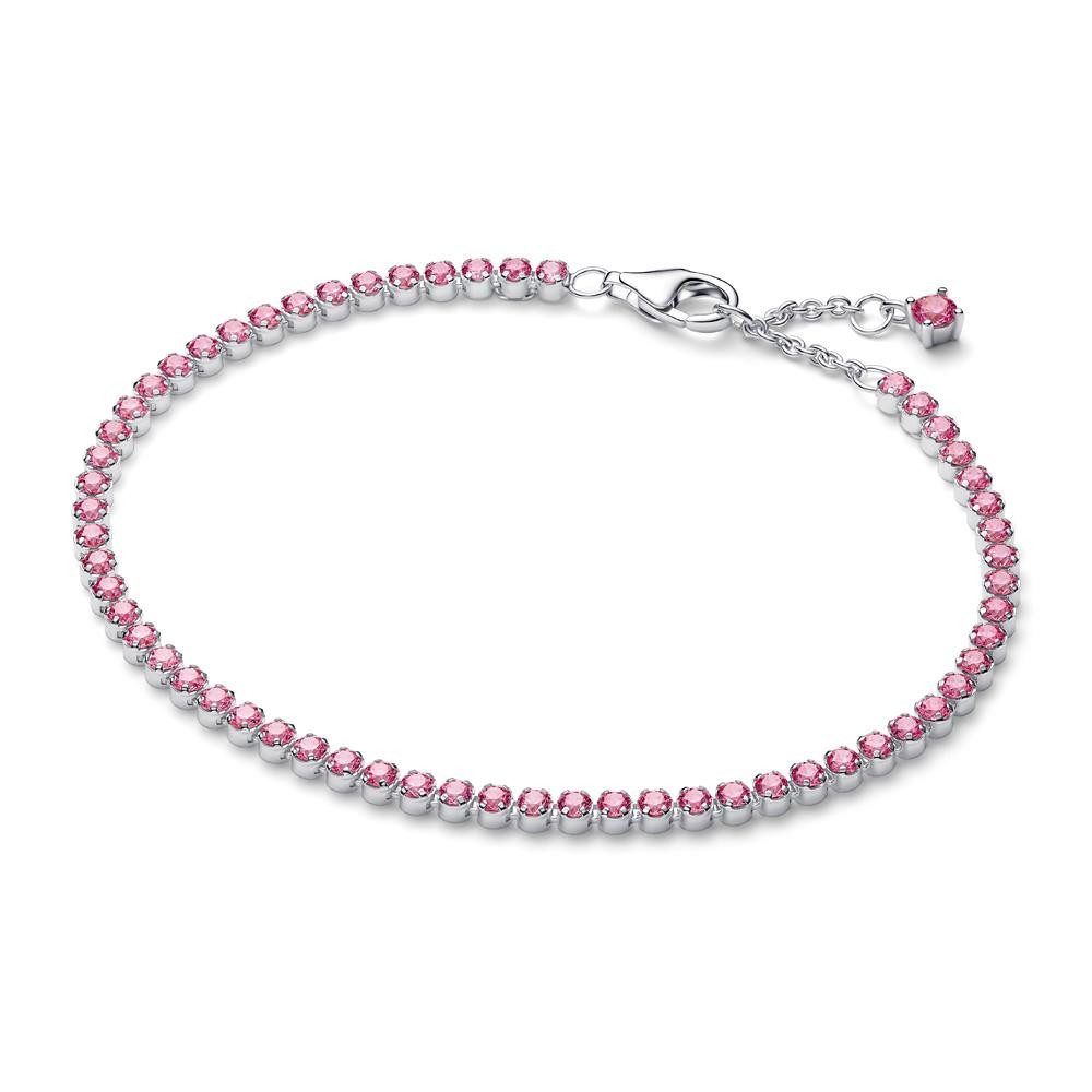 Pandora Armband PANDORA Timeless Damen Tennisarmband 925er Silber rosa Zirkonia