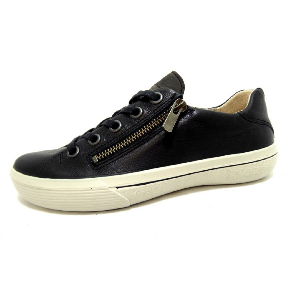 Komfort Schnürer für Damen in schwarz Sneaker