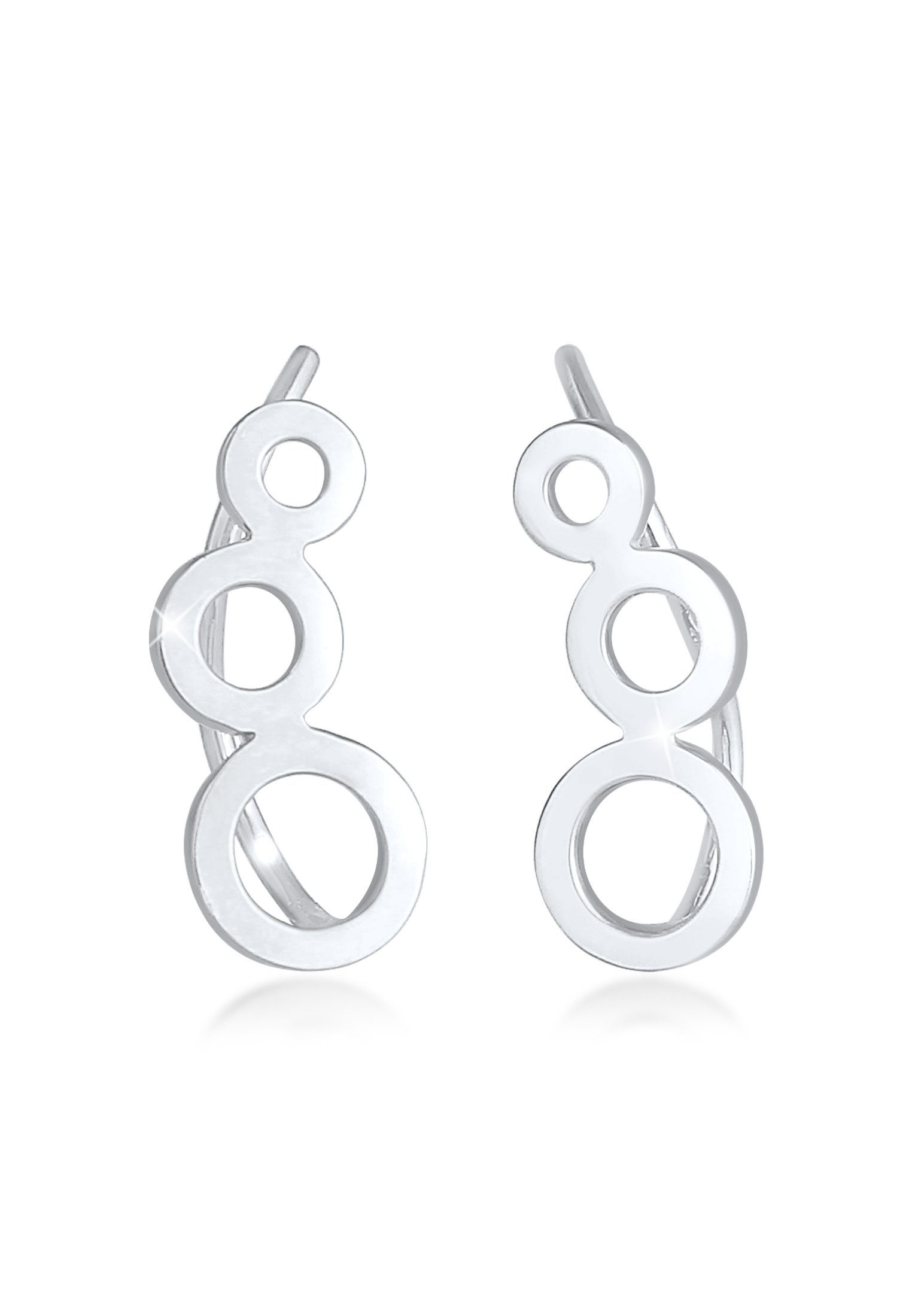 Elli Paar Ohrstecker Ear Climber Rund Kreis Look 925 Silber, Kreis