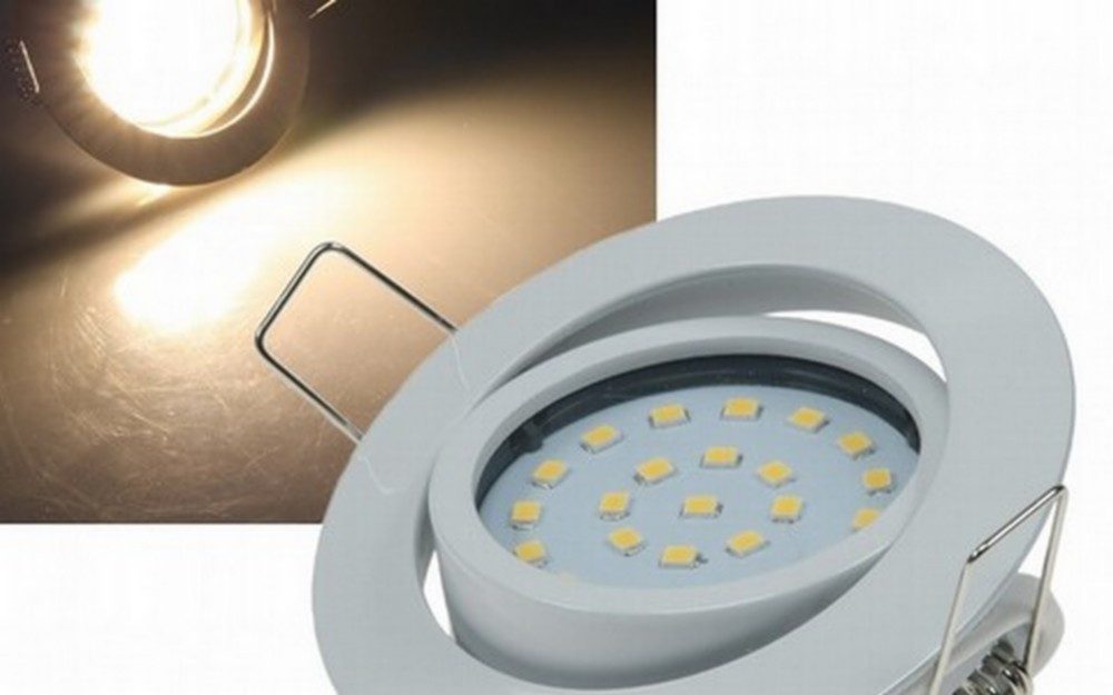 ChiliTec Einbauleuchte ChiliTec LED Einbauleuchte Spot 3Watt flach 230V Warmweiß, Einbauleuchte, LED fest integriert, warmweiß