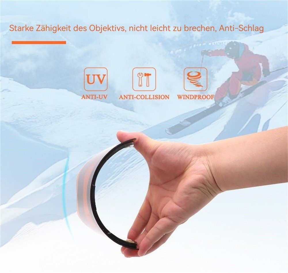 Dekorative Skibrille Skibrille, Kontrastverstärkende mit Mit Schutz, Anti-Beschlag-Beschichtung (1-St), Für UV-Schutz Erwachsene, Skibrille UV praktischer