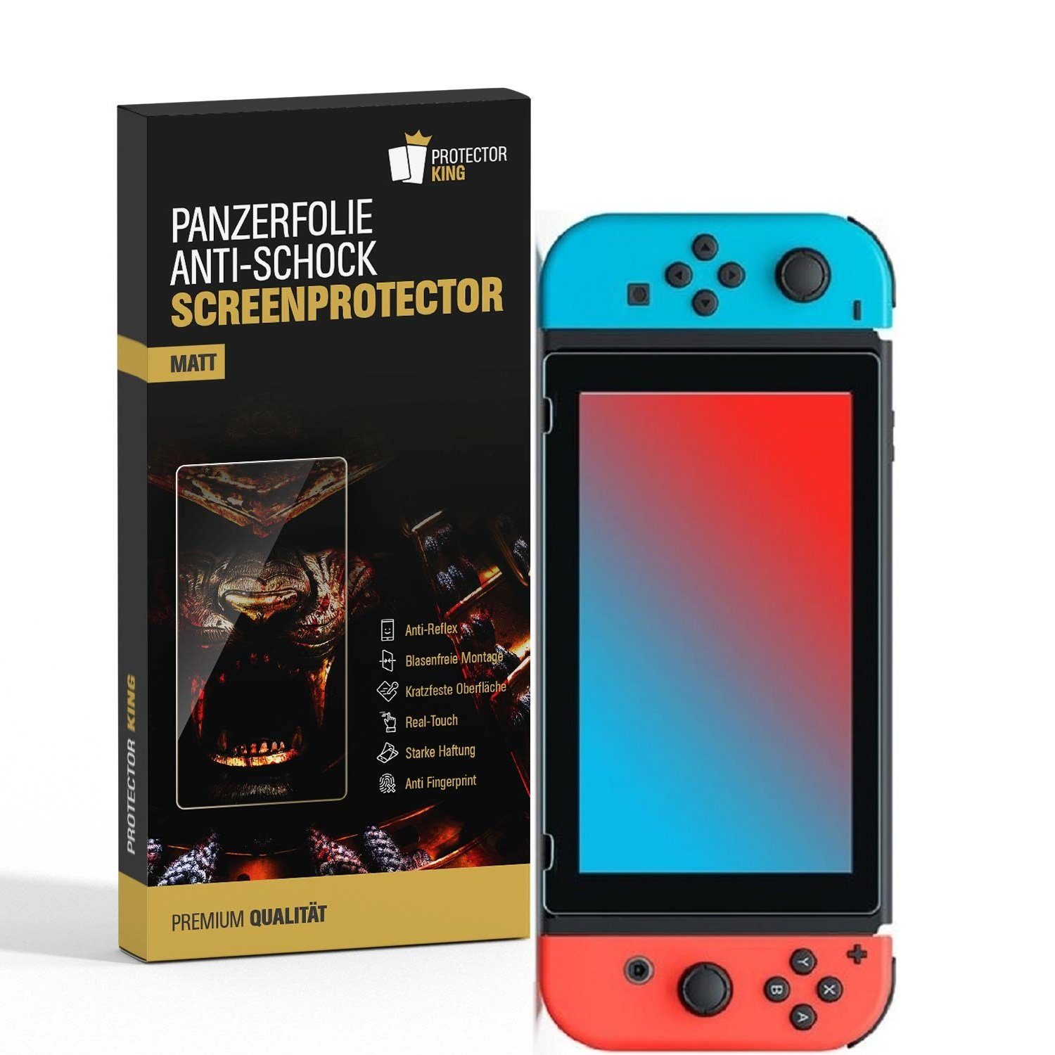 Protectorking Schutzfolie 1x Panzerfolie für Nintendo Switch Displayschutz Schutzfolie MATT, (1-Stück), ENTSPIEGELT