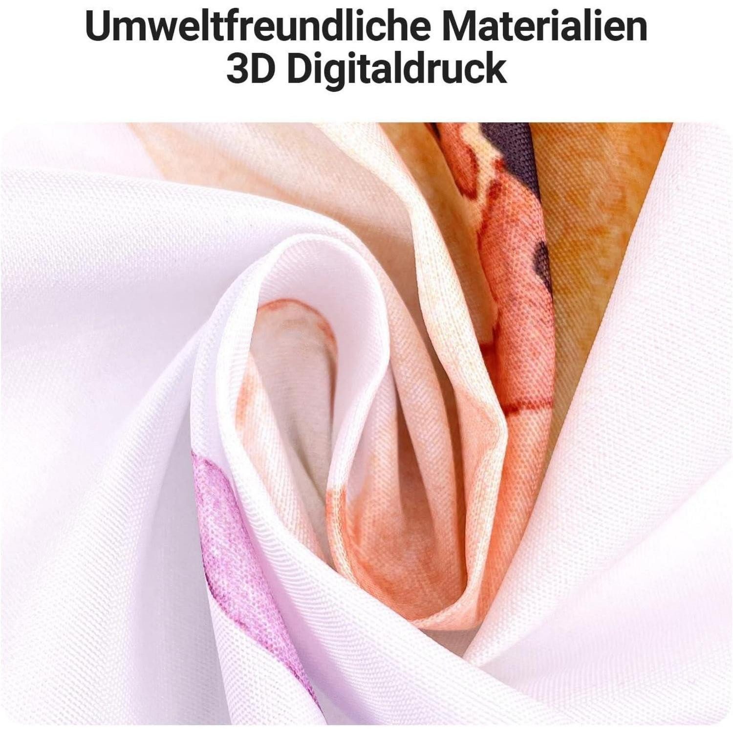 LuxusKollektion Duschvorhang Duschvorhang Blumen 100x180cm Textil Antischimmel Wasserabweisend – Bild 3 von 5
