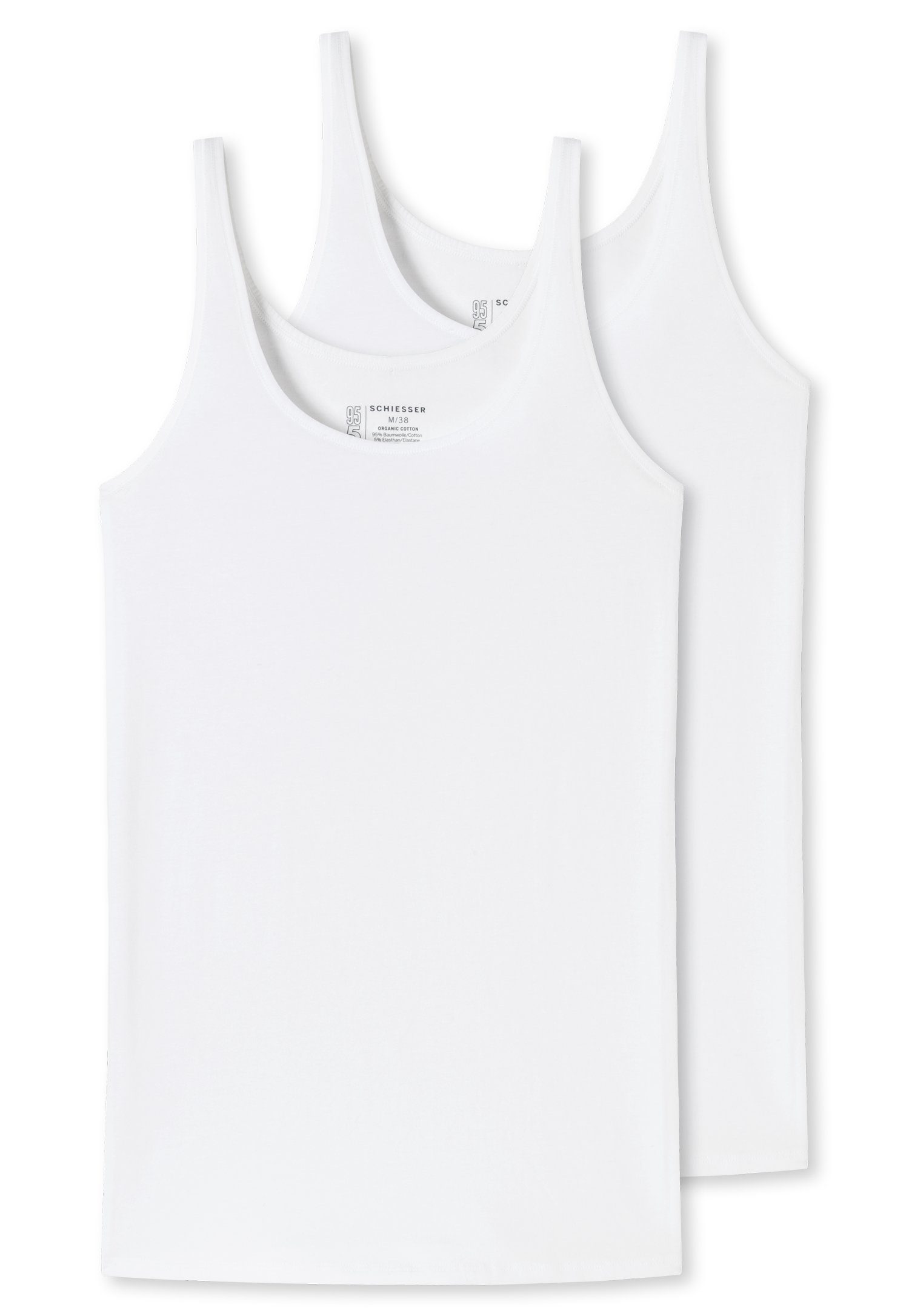 Schiesser Unterhemd (2er-Pack) 2xweiß mit elastischer Single-Jersey-Qualität