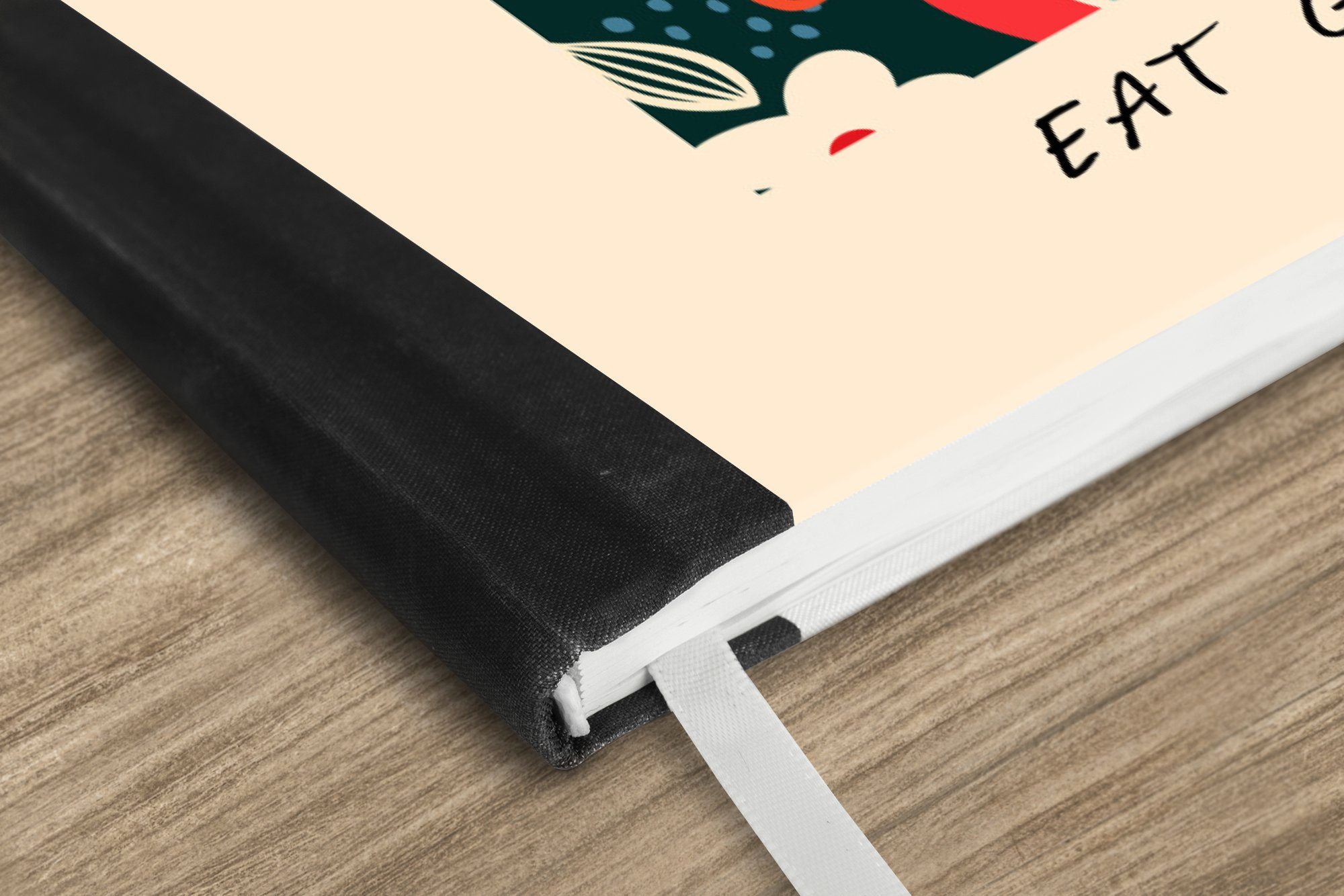 Thumbnail - MuchoWow Notizbuch Zitate - Sprichwörter - Essen Sie gut - Obst, Notebook, Notizblock a5, Tagebuch, Journal Liniert