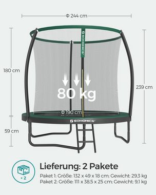 SONGMICS Gartentrampolin Ø 244/305/366/427 cm, bis zu 150 kg belastbar