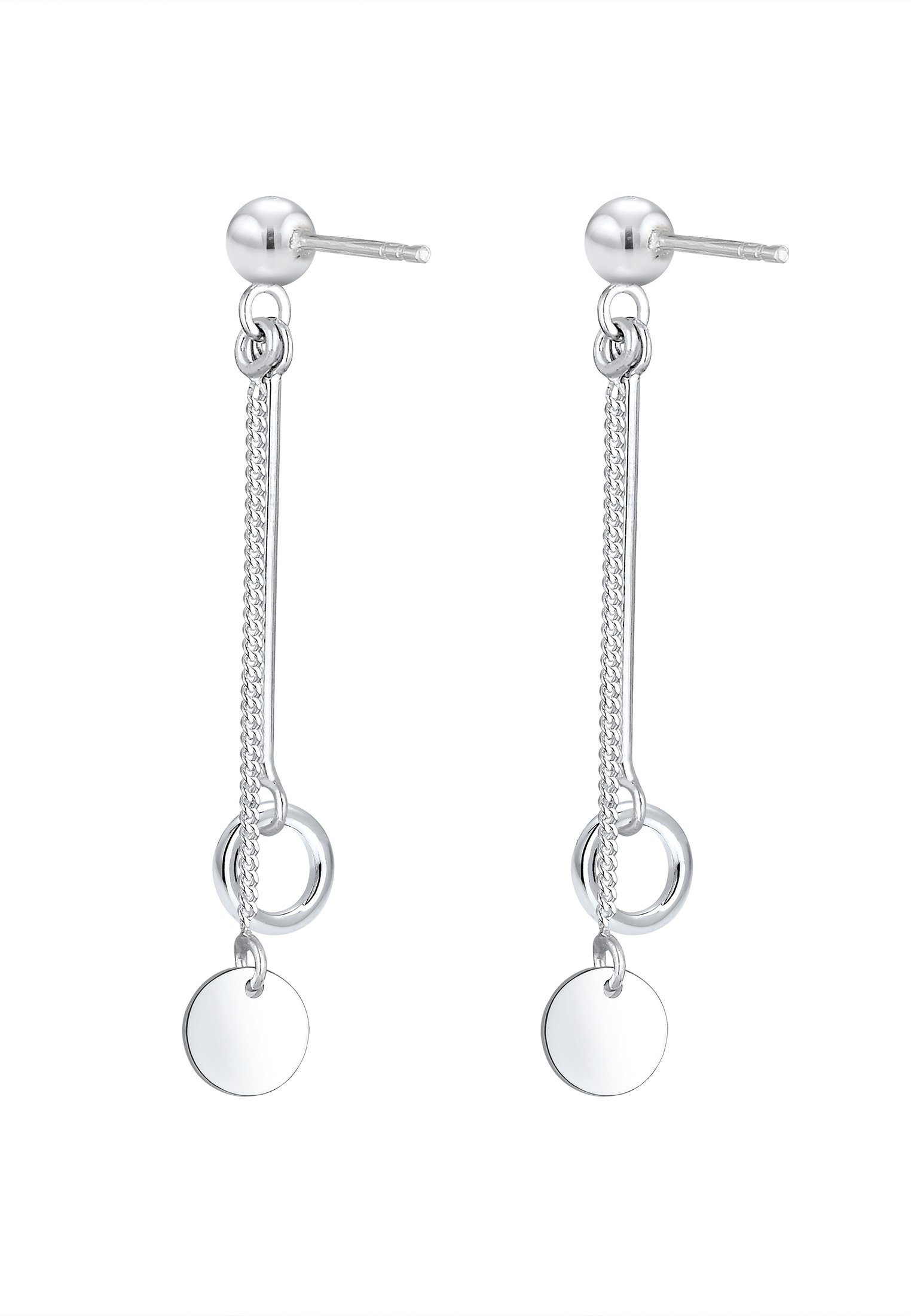 Elli Paar Ohrhänger Stecker Kreis und Plättchen Schmuck Geschenk 925er Silber, Geo – Bild 4 von 5