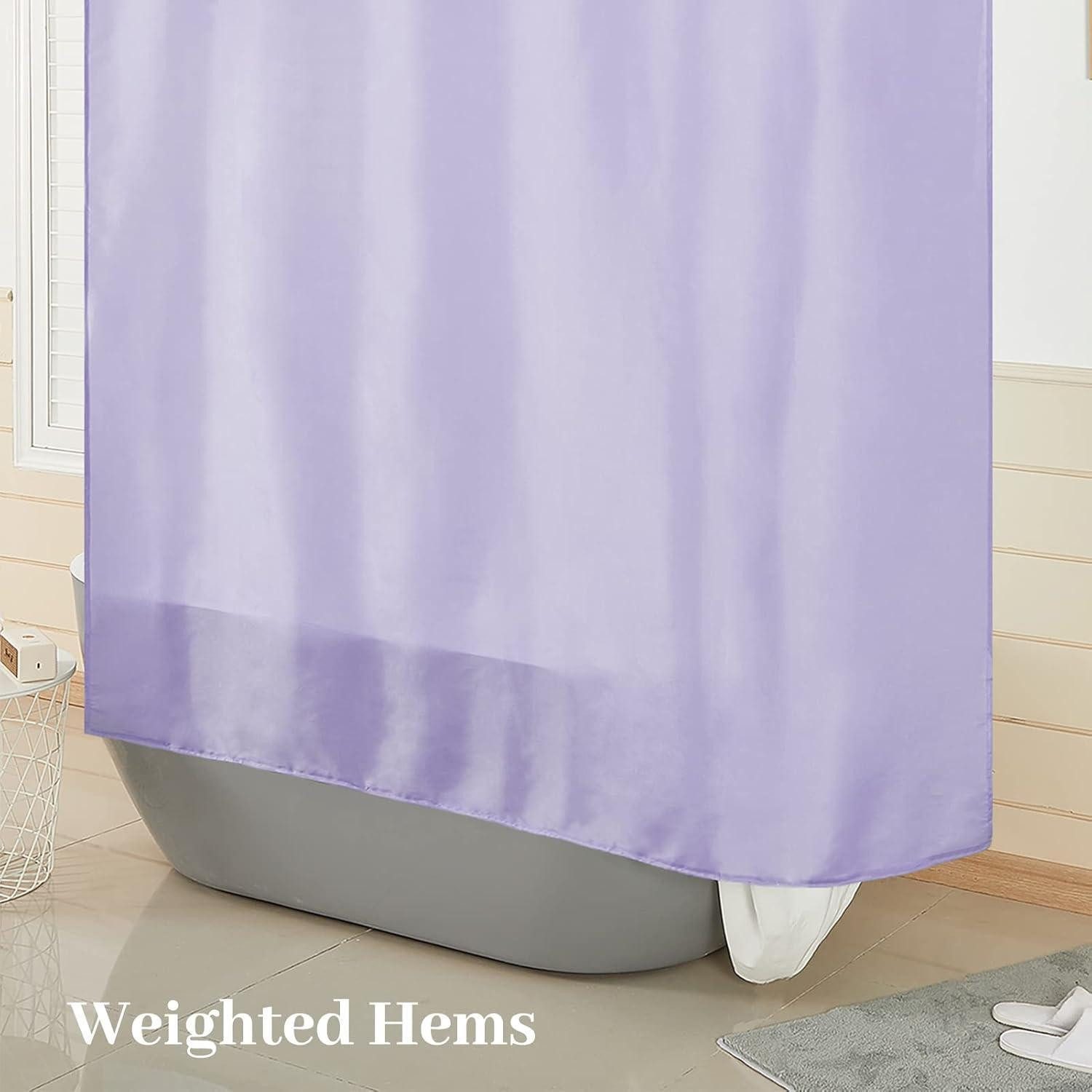 LuxusKollektion Duschvorhang Duschvorhang Stoff Antischimmel H200 x B180 cm (1er Pack) Lila Breite 180 cm