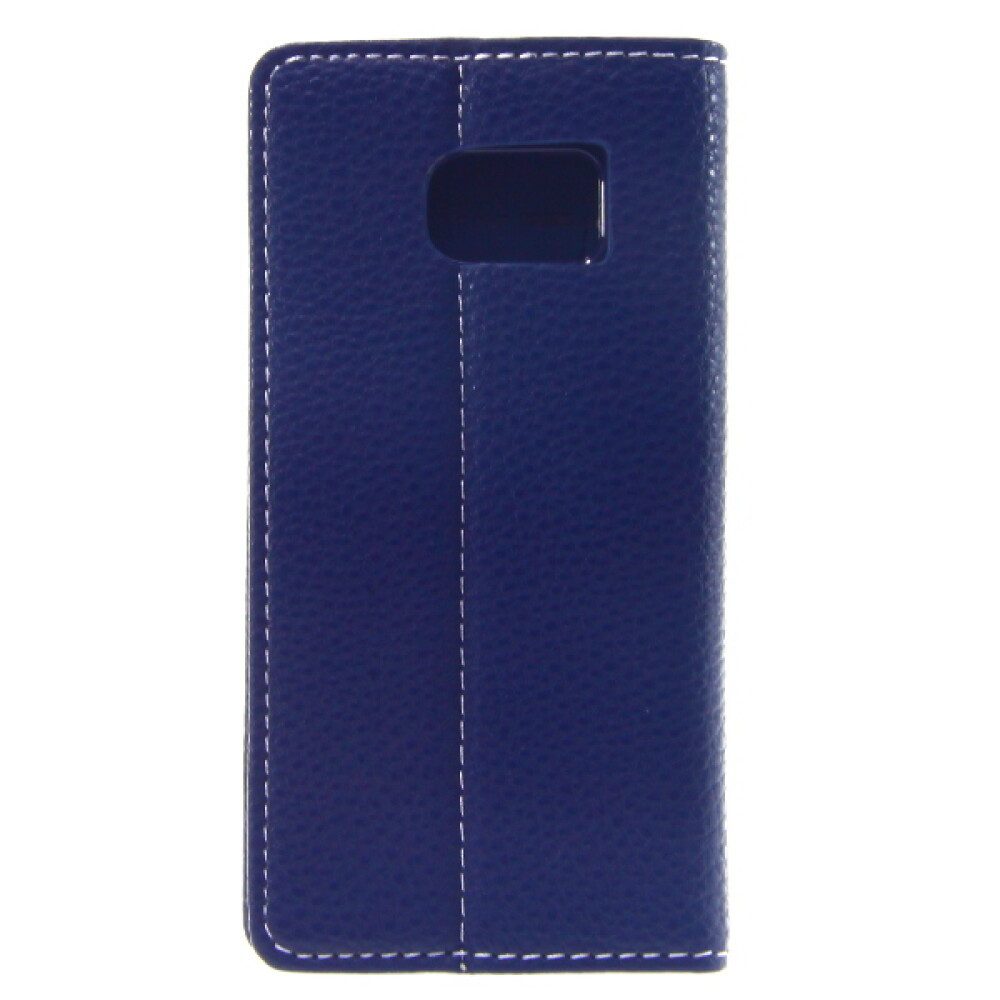 Handytasche Book Case Handyhülle für Samsung Galaxy S6 Edge Blau Schutz Tasche (Book Cover)