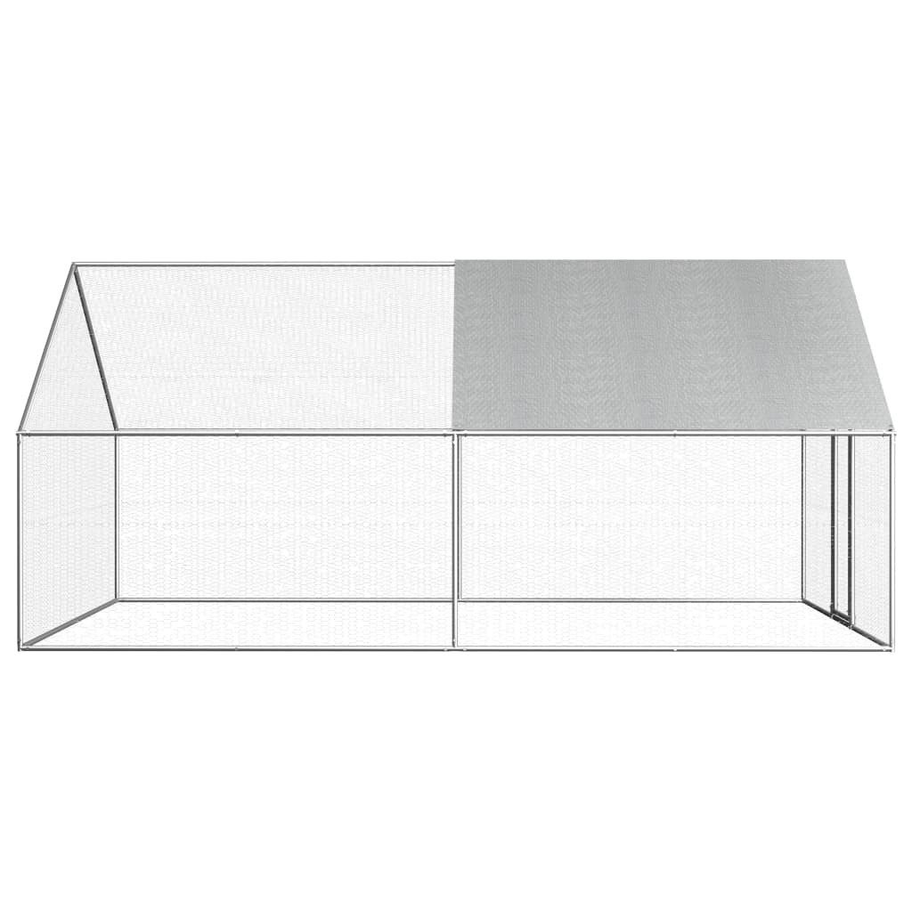 vidaXL Hühnerstall, Outdoor-Hühnerkäfig 2,75x4x1,92 m Verzinkter Stahl