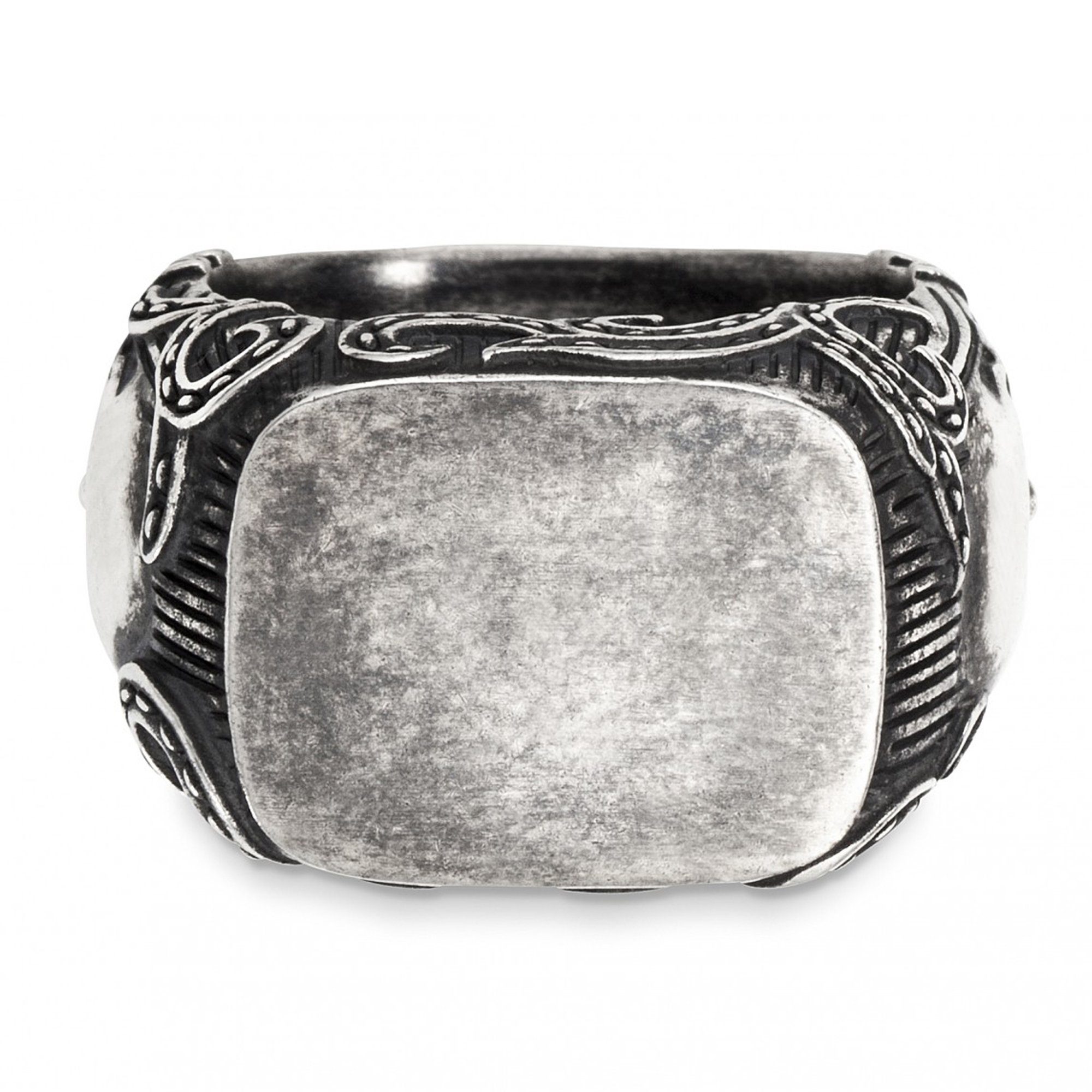 Totenkopf Silber Fingerring CAÏ 925/- Sterling matt-oxidiert