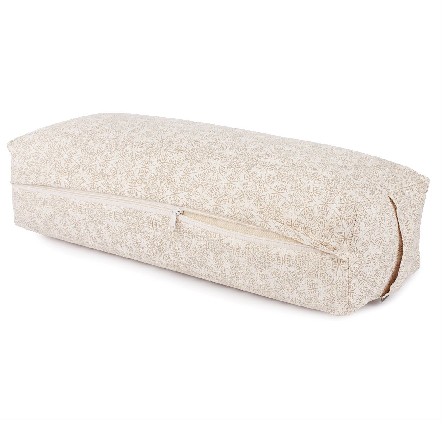 bodhi Yoga Bolster SALAMBA Bolster gemustert, 64x25x17cm Madurai, ecru, Dinkel