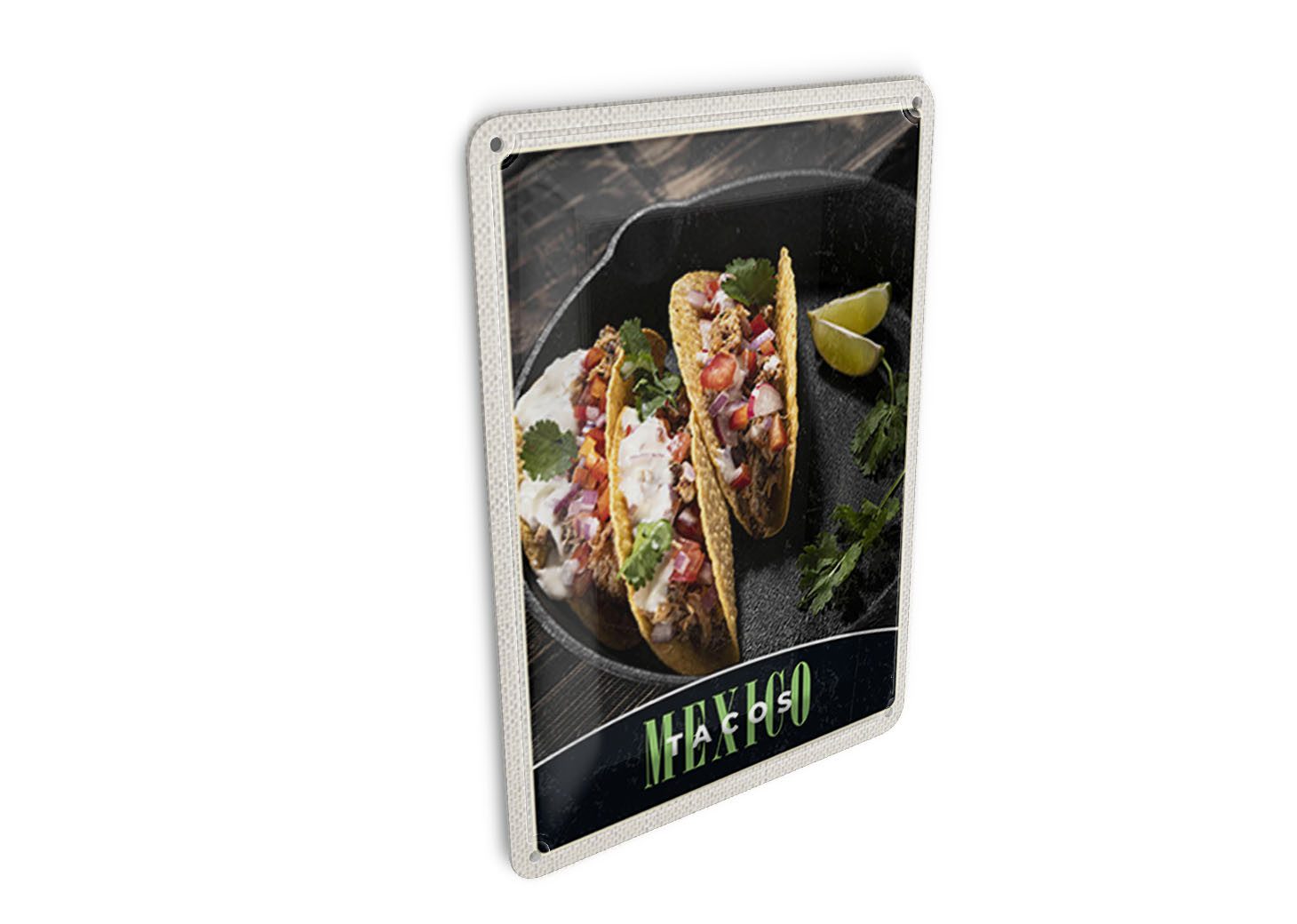 Femer GmbH Postkarte Reise 10x14 cm Mexiko USA Amerika Tacos Gerichte, unfrankiert