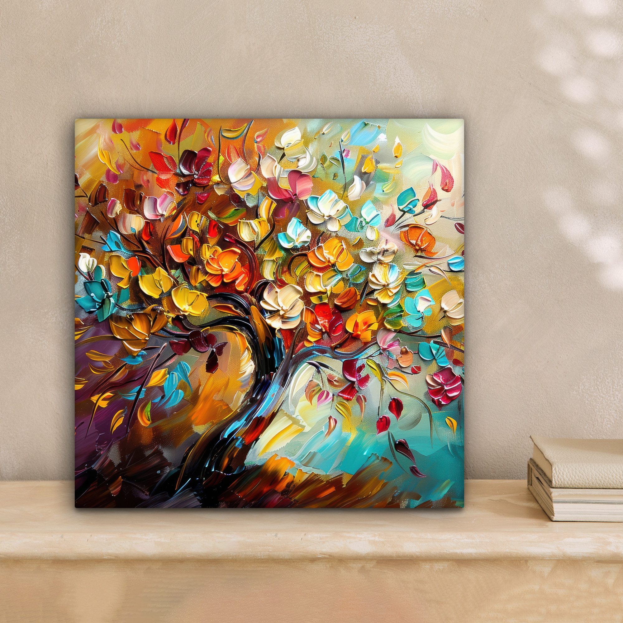 OneMillionCanvasses® Leinwandbild Baum - Abstrakt - Farbenfroh - Blumen, Fo günstig online kaufen