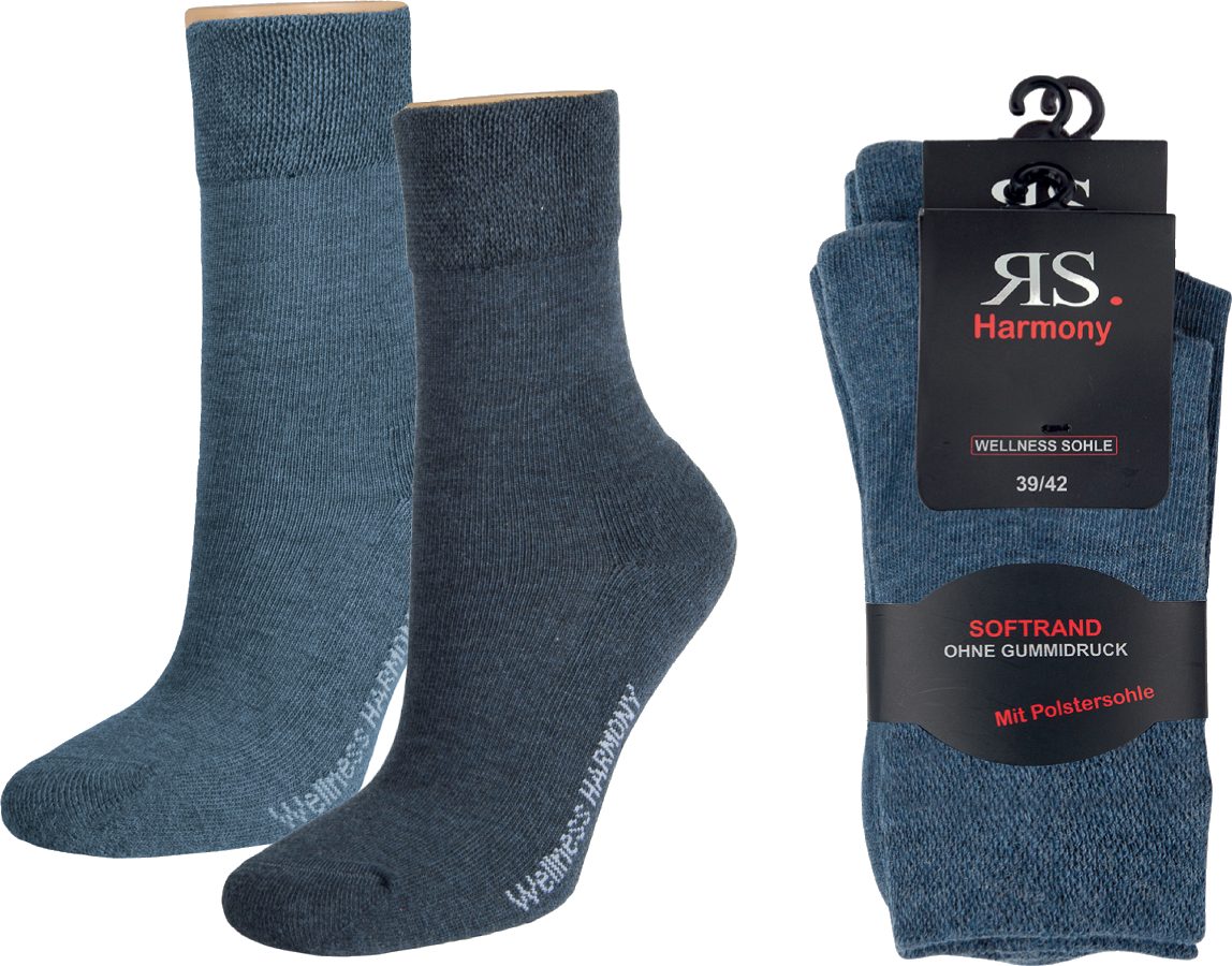 RS Harmony Basicsocken 2 Paar RS. Harmony 13308 Lady Socken "Wellness" jeans 35-38, 39-42