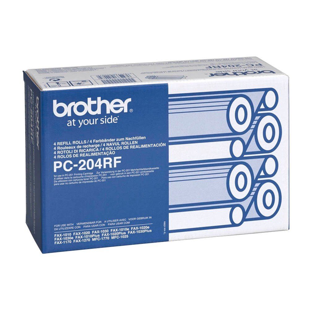 Rollen - 4 Thermotransfer-Rolle Brother PC-204RF schwarz Tonerkartusche Fax